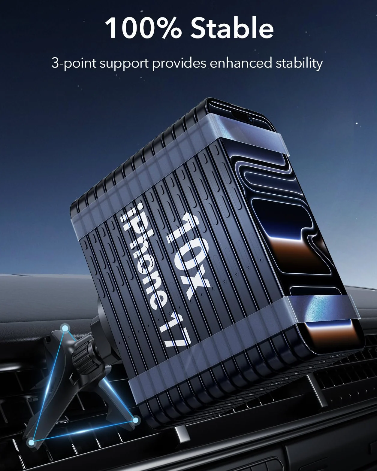 ESR HaloLock magnetyczny uchwyt samochodowy na telefon komórkowy, kompatybilny z MagSafe, kompatybilny z iPhone 14/14 Pro/14 Pro Max/14 Plus i iPhone 13/12, nie obsługuje ładowania, czarny