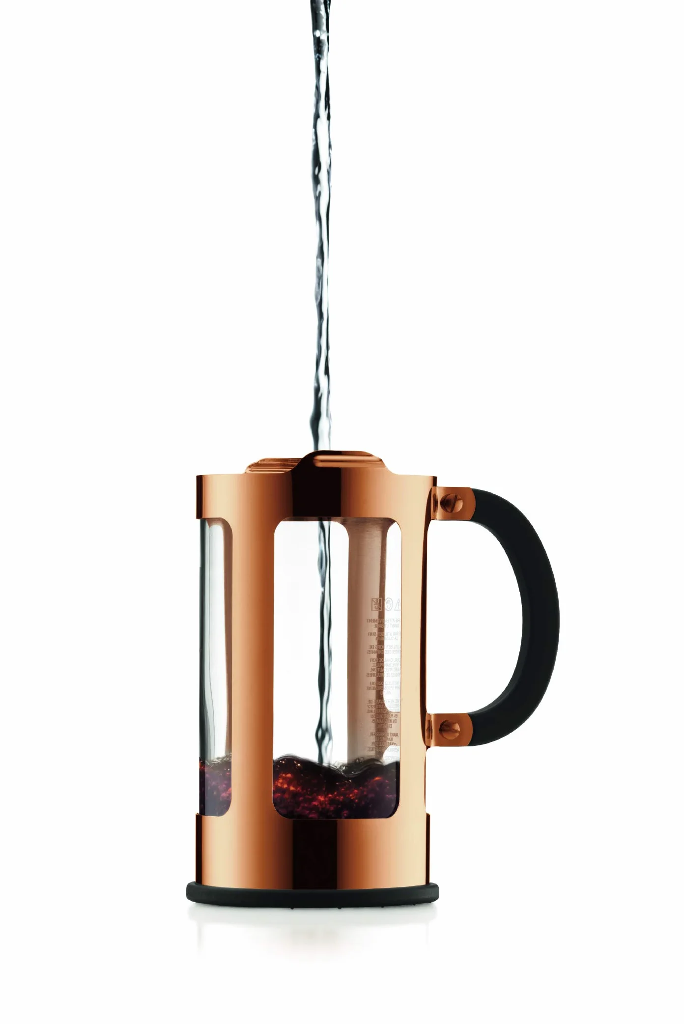 Bodum CHAMBORD Zaparzacz do kawy (system French Press, ochrona przed wyciekiem, rama ze stali nierdzewnej, 1,0 l) miedź, miedziany