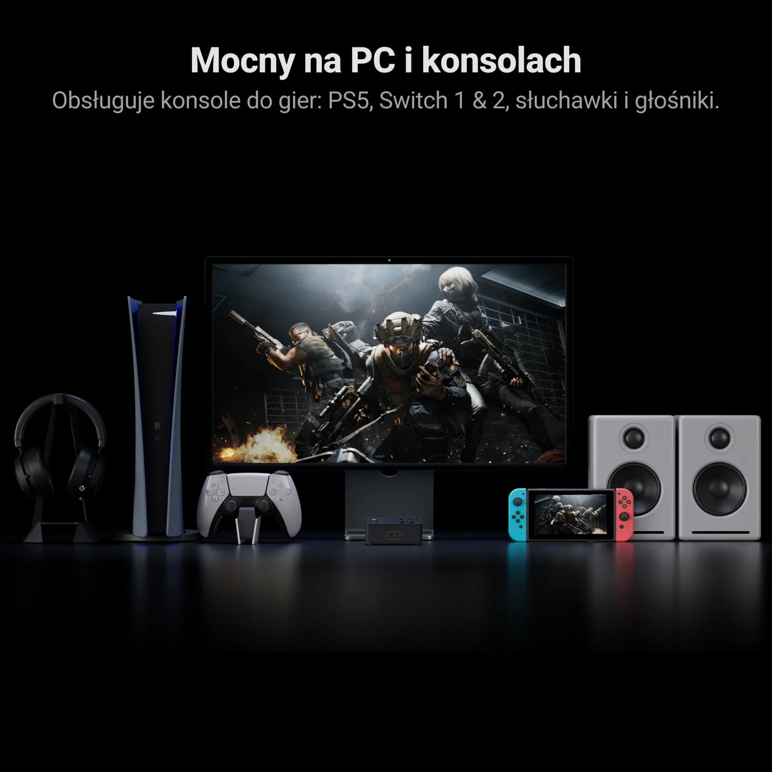 Fosi Audio C3 Gaming DAC, Zewnętrzna Karta Dźwiękowa USB z Footstep Enhancement i 7.1 Surround, Mikrofon z Noise Cancelling do FPS Gaming, XMOS Hi-Fi Chipset, PCM 384kHz/DSD256 do PC/PS5/Switch