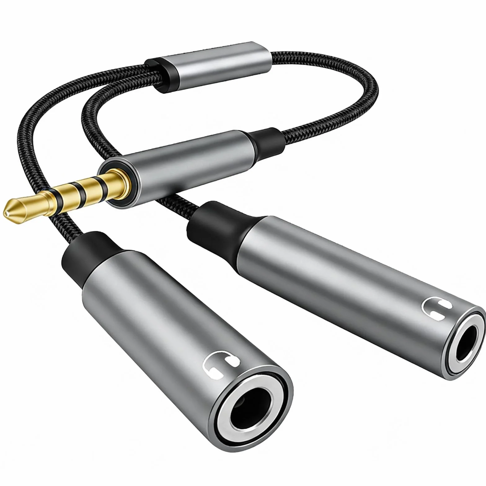 Adapter audio Jack Y Aux, wtyczka 3,5 mm 1 w 2 out na gniazdo Hi-Res 24bit/96 kHz zestaw słuchawkowy rozdzielacz kabel słuchawki podwójna wtyczka do smartfona, komputera, tabletu, laptopa, mikrofonu
