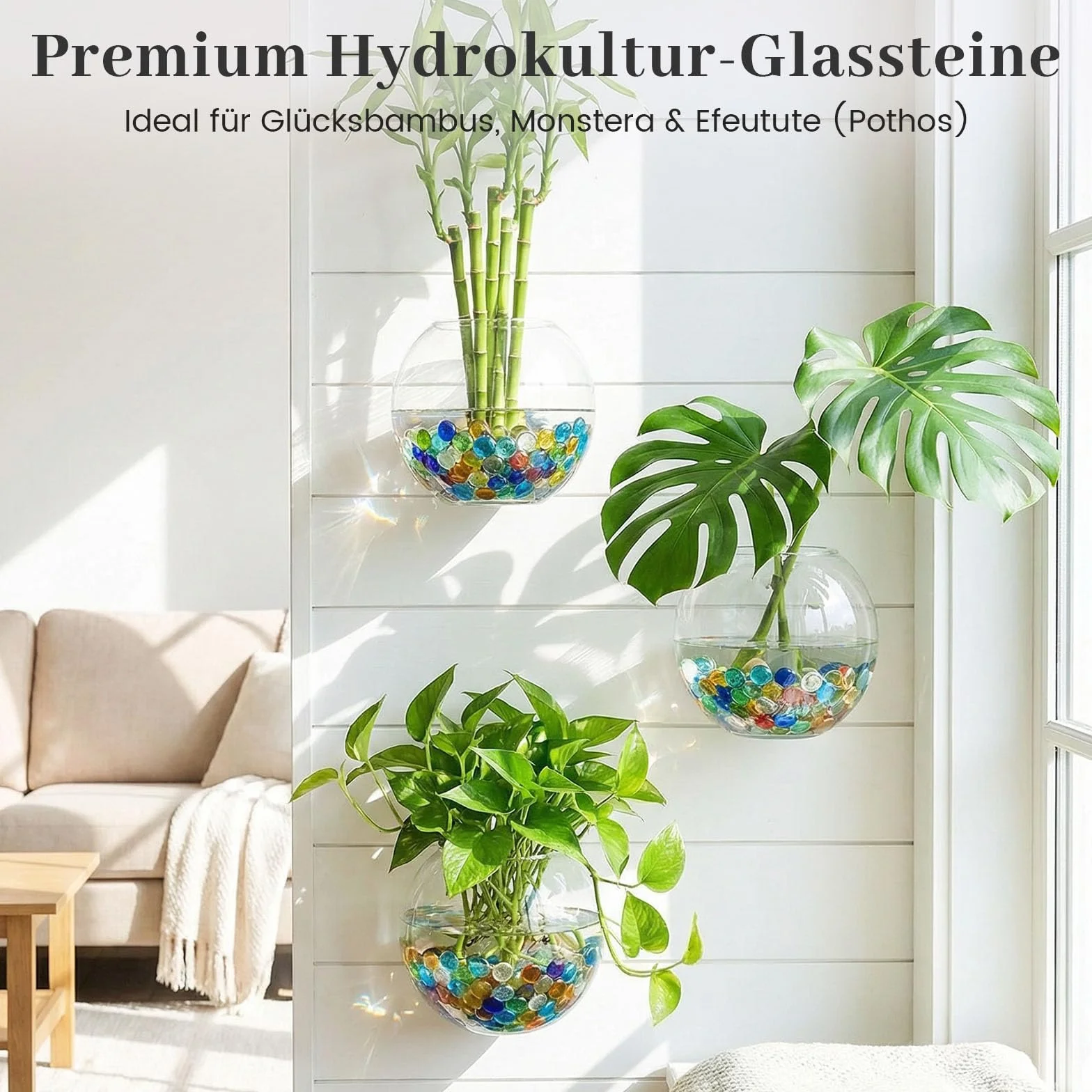 HAKACC Kolorowe szklane kamienie i mugole, 420 sztuk, 1800 g, 17-19 mm, kolorowe szklane nuggety do akwarium, wypełniaczy wazonów, hydroponiki i dekoracji, wysokiej jakości mieszane kolory