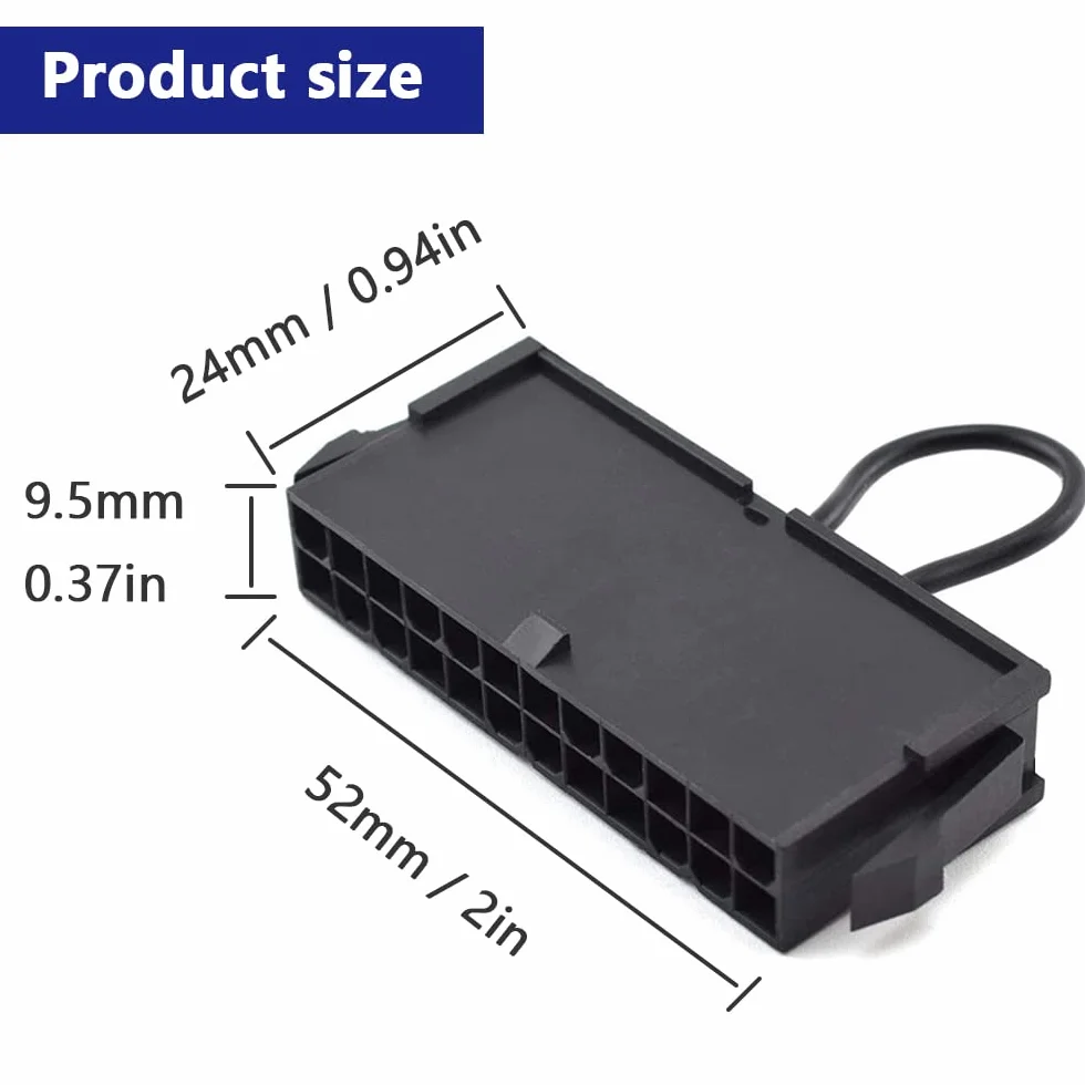 24-pinowy ATX Power Jumper Bridge Tool PSU Test Starter Switch kompatybilny ze złączem 20/24-pinowym (2 szt.)