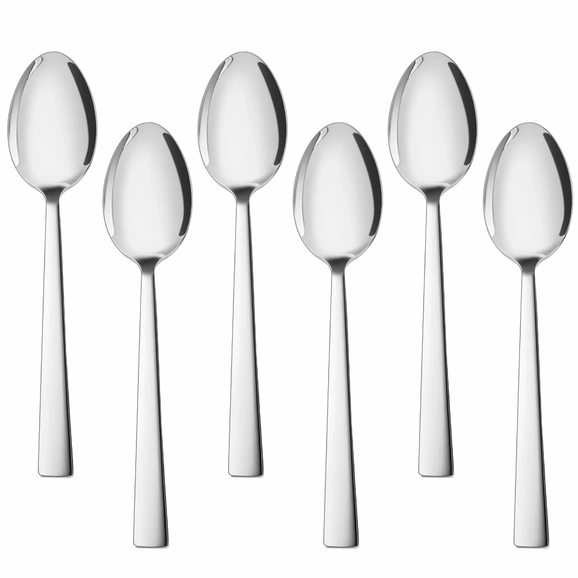 HaWare łyżki do jadalni, zestaw 6 łyżek ze stali nierdzewnej, 19,5 cm łyżki do zupy i łyżki stołowe, elegancki i nowoczesny zestaw łyżek do menu na dom/restaurację/imprez, wypolerowane na wysoki