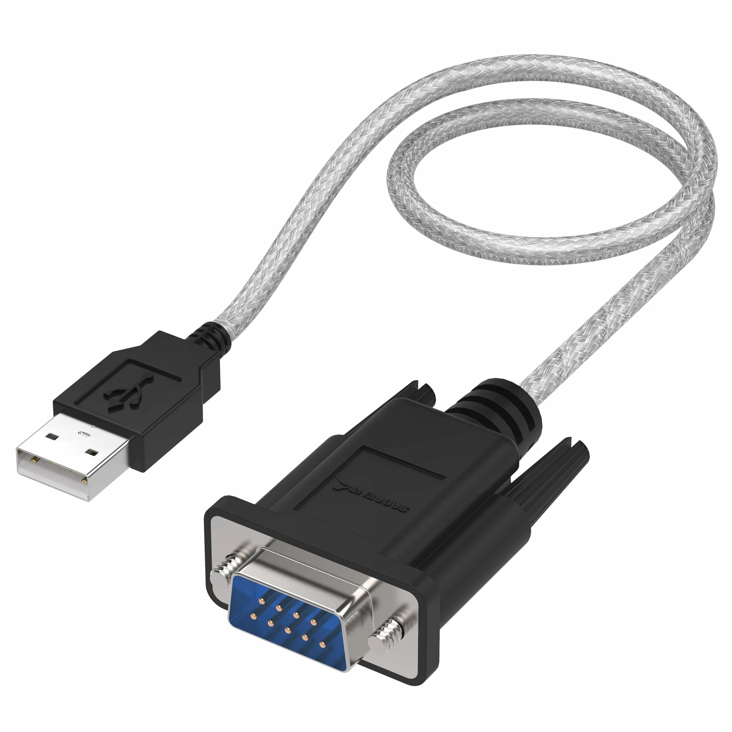 Sabrent Adapter USB na szeregowy (30 cm) USB na RS232 kabel szeregowy, kabel konwertera DB-9 (9-biegunowy) do Windows, Mac OS, Linux (SBT-USC1K)