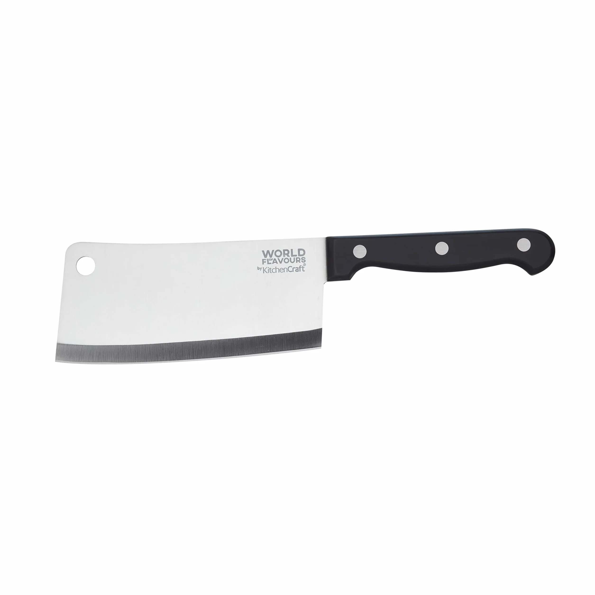 KitchenCraft Chiński Tasak do Mięsa World of Flavours, Stal Nierdzewna, 14 cm – Kolor Srebrny