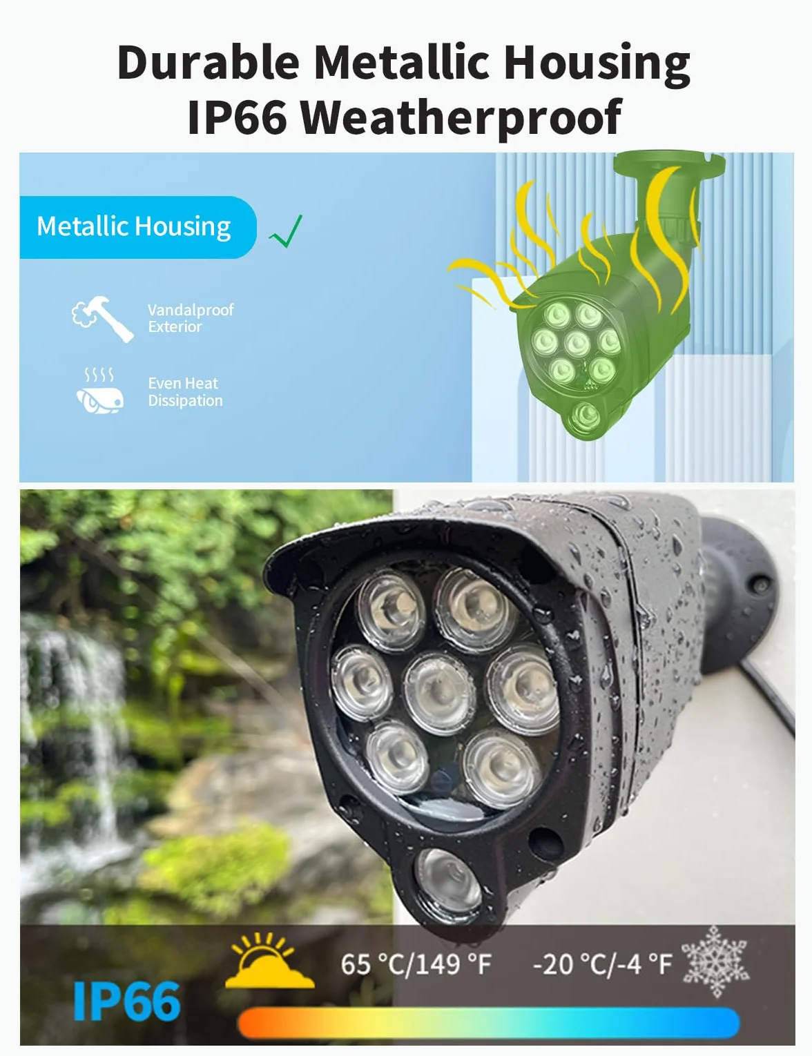 Lonnky 8-LED Oświetlacz Podczerwieni do Kamer IP, CCTV i VR (Quest, Quest 2, Quest 3, VR2 Playstation, PS5 VR2), 90° Widzenie Nocne, 30M Światło IR, Zawiera Zasilacz 12V 1A - Czarny