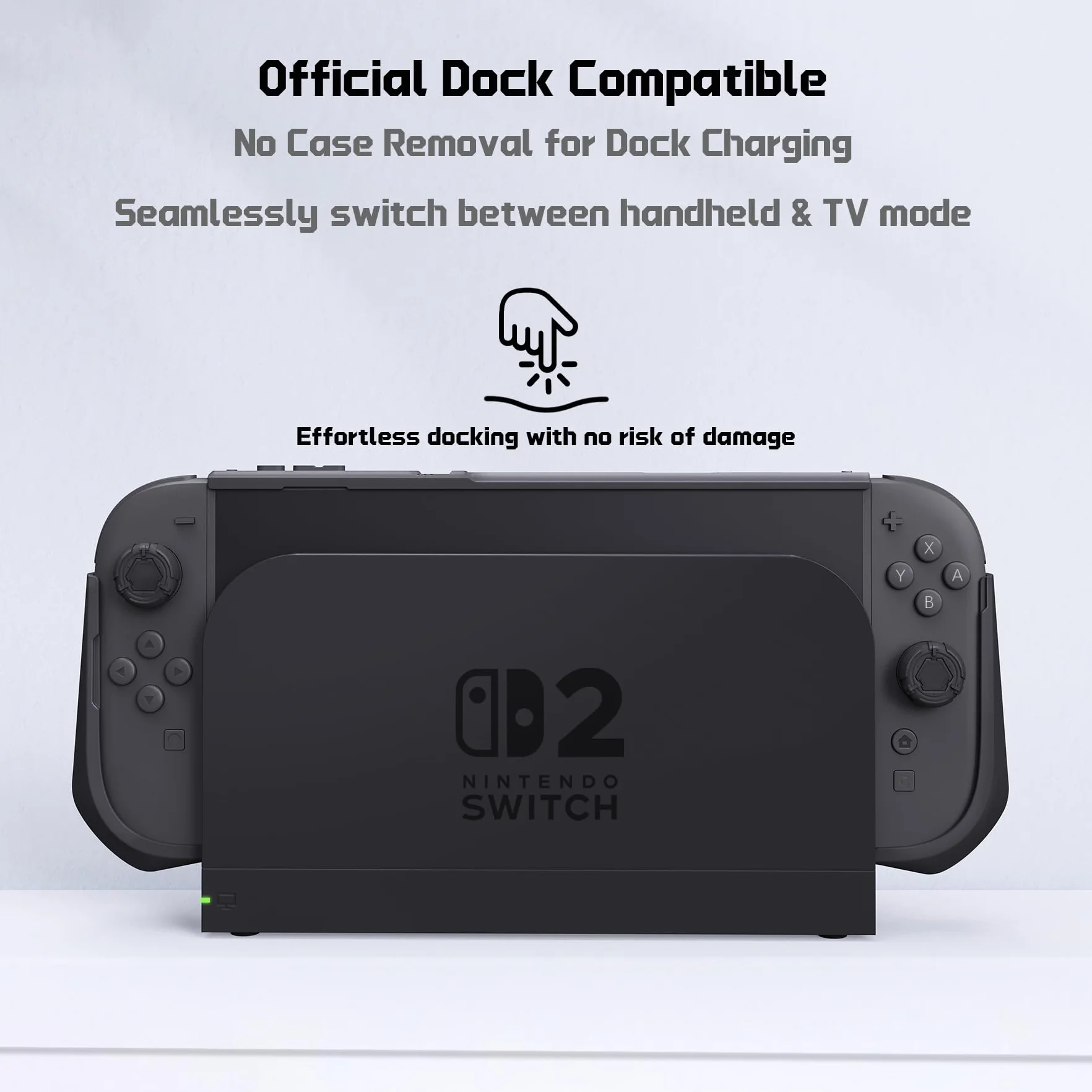 PlayVital Meteor Etui do Switch 2 Ochronny Pokrowiec do Switch 2 z Uchwytem Joycon,Dockable Osłona z Nakładkami na Joysticki–Czarny