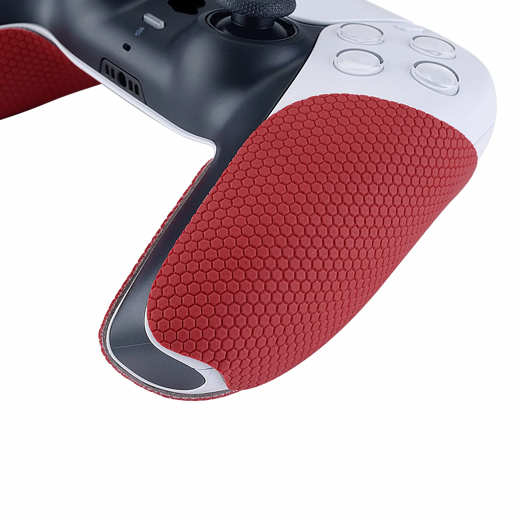 eXtremeRate PlayVital Grip Sticker do ps5 Kontrolera,Miękkie Gumowe Podkładki Uchwyty do ps5 Kontrolera,Antypoślizgowy Skin na Kontrolera do ps5-Czerwone