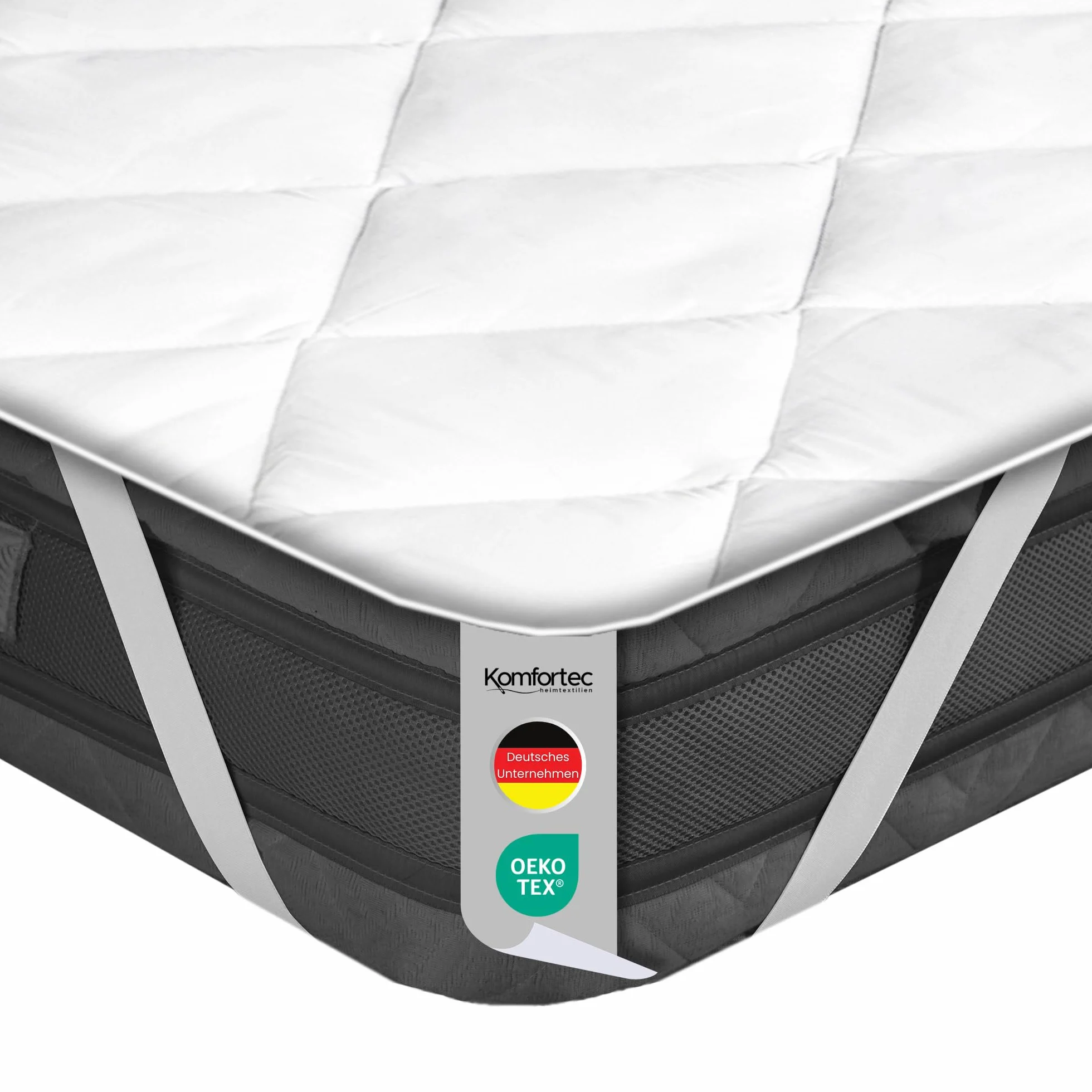 Komfortec Miękka nakładka na materac 200 x 200 cm oddychająca ochrona dla alergików Oeko-Tex Soft-Touch