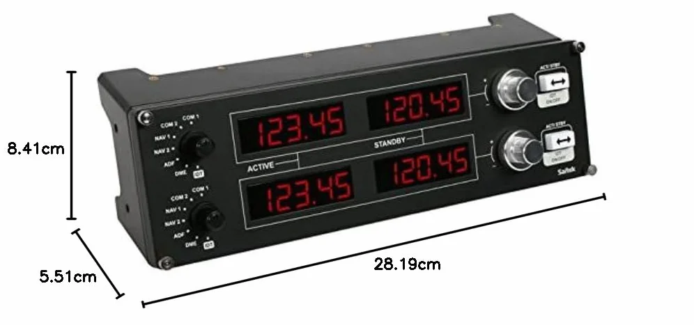 Logitech G Saitek Pro Flight Panel Radiowy do Symulatora Lotów, Czarny, 28.2 x 5.5 x 8.4 cm