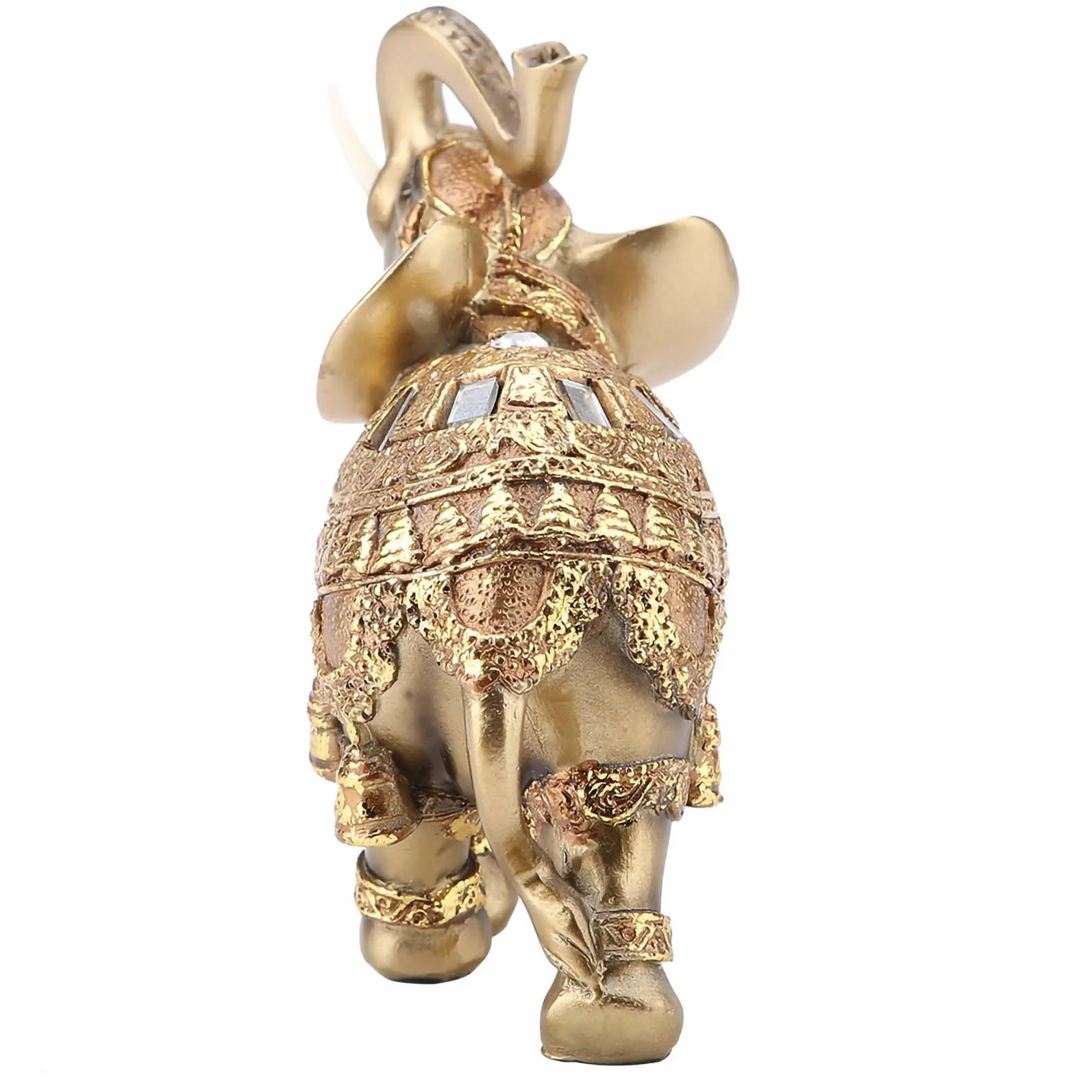 Lucky Feng Shui Golden Elephant Statue, Figure Figurine Dekoracja Domu, Urocze Słonie Elegancka Dekoracja do Domu, Biura, Hotelu lub Kawiarni (L)