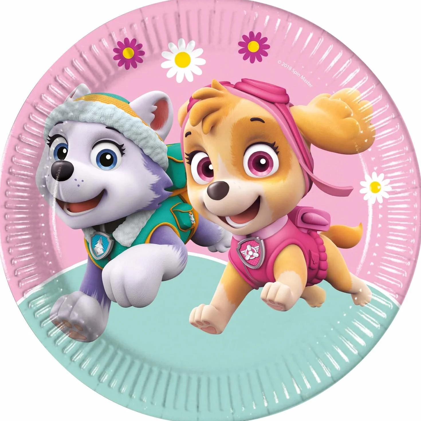 Procos DY10273867 - Paw Patrol Skye & Everest Party Set Small, talerze, kubki i serwetki, dekoracja stołu, dekoracja urodzinowa