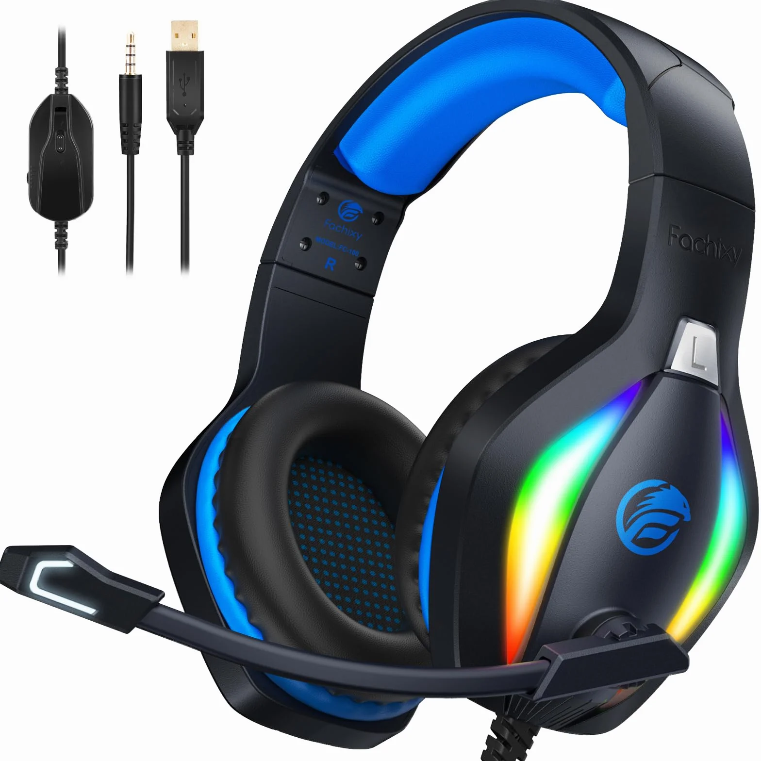 Fachixy FC100 zestaw słuchawkowy gamingowy do PS4/PS5/PC/Xbox/Switch z mikrofonem i redukcją szumów 3,5 mm