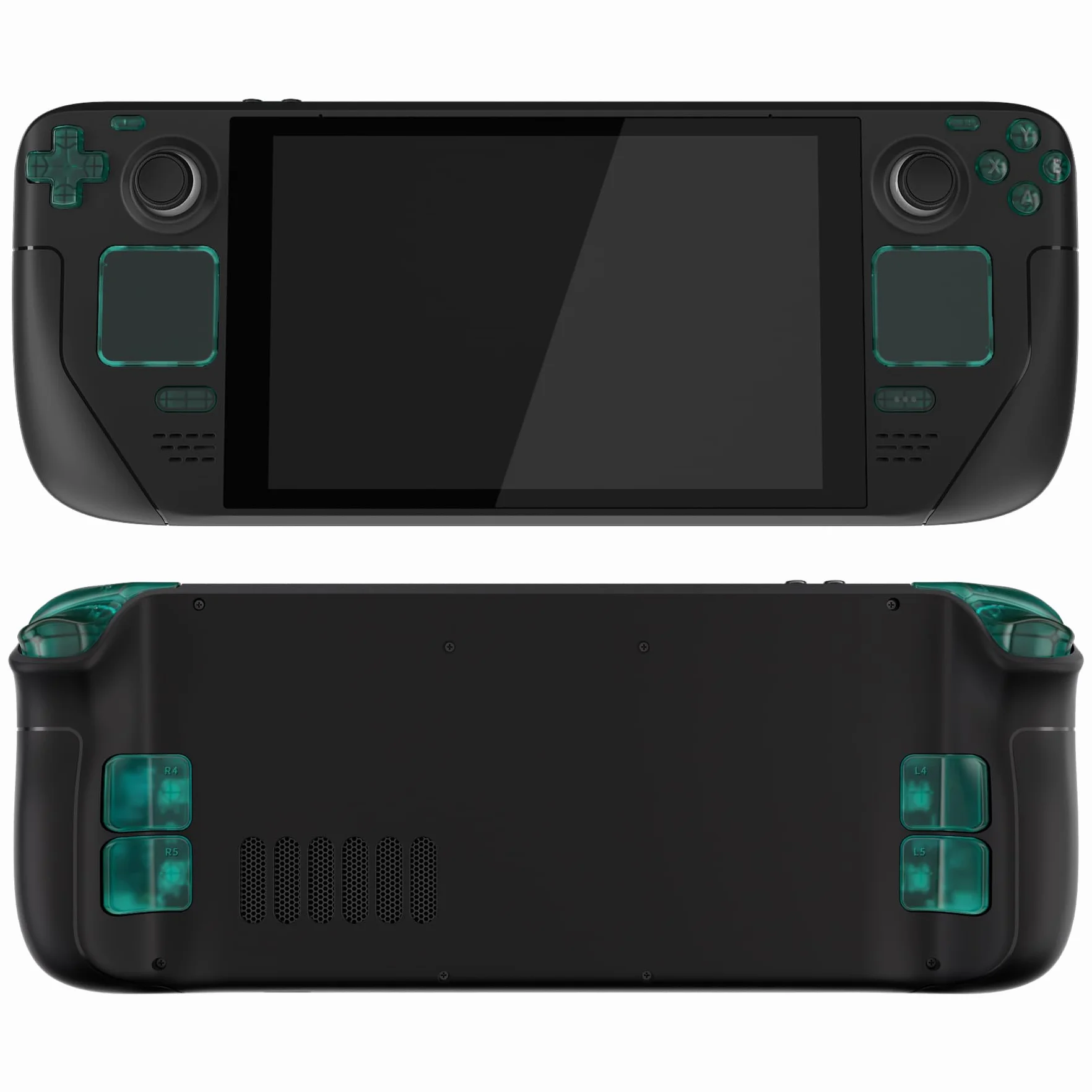 Zamiennik eXtremeRate Szmaragdowo Zielony Pełny Zestaw Przycisków dla Steam Deck, Niestandardowy Panel ABXY D-pad Trackpad Bumpers Triggers Przyciski i Śrubokręty dla Steam Deck Przenośna Konsola — Konsola Nie Jest Dołączona
