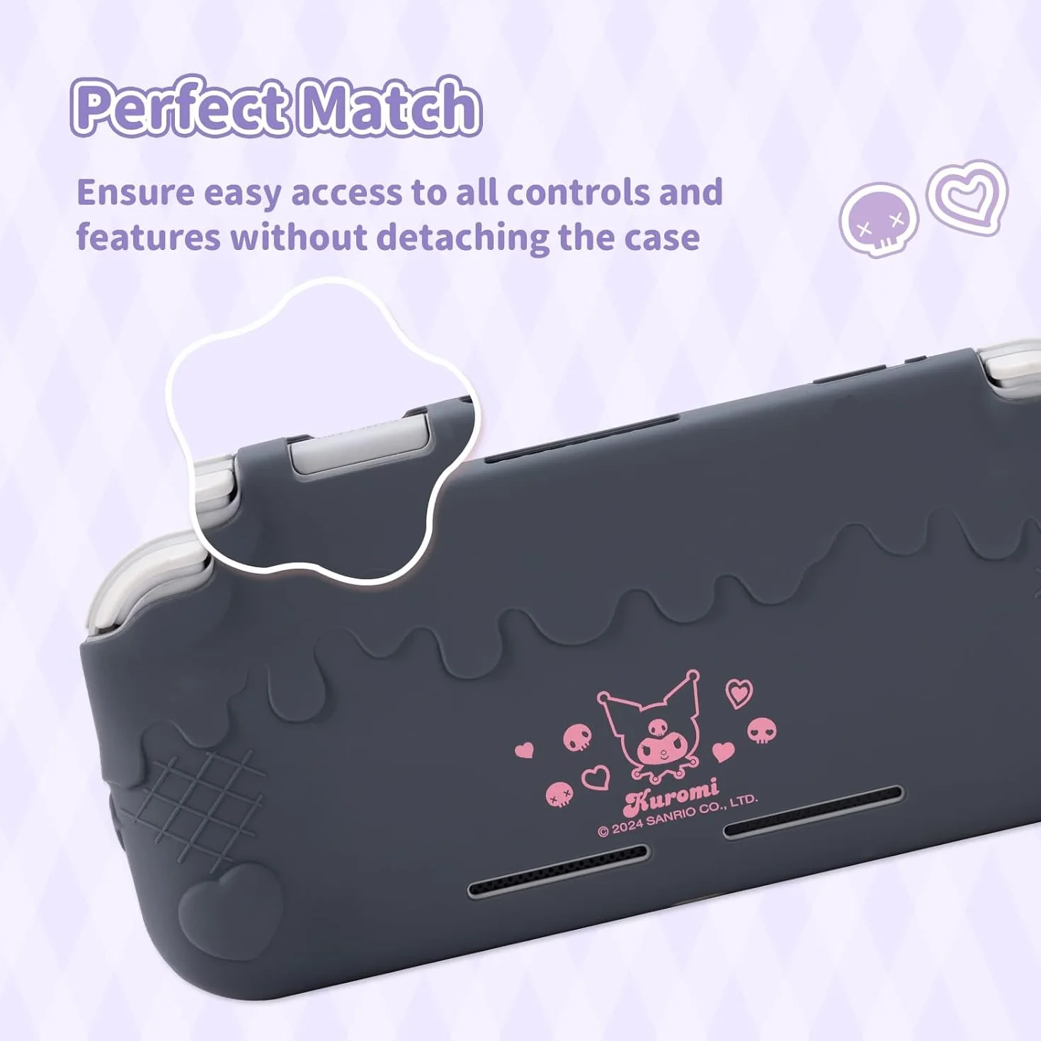 Kuitmor Etui Ochronne na Switch Lite, Miękka Silikonowa Osłona z 2 Pokrywkami na Gałki