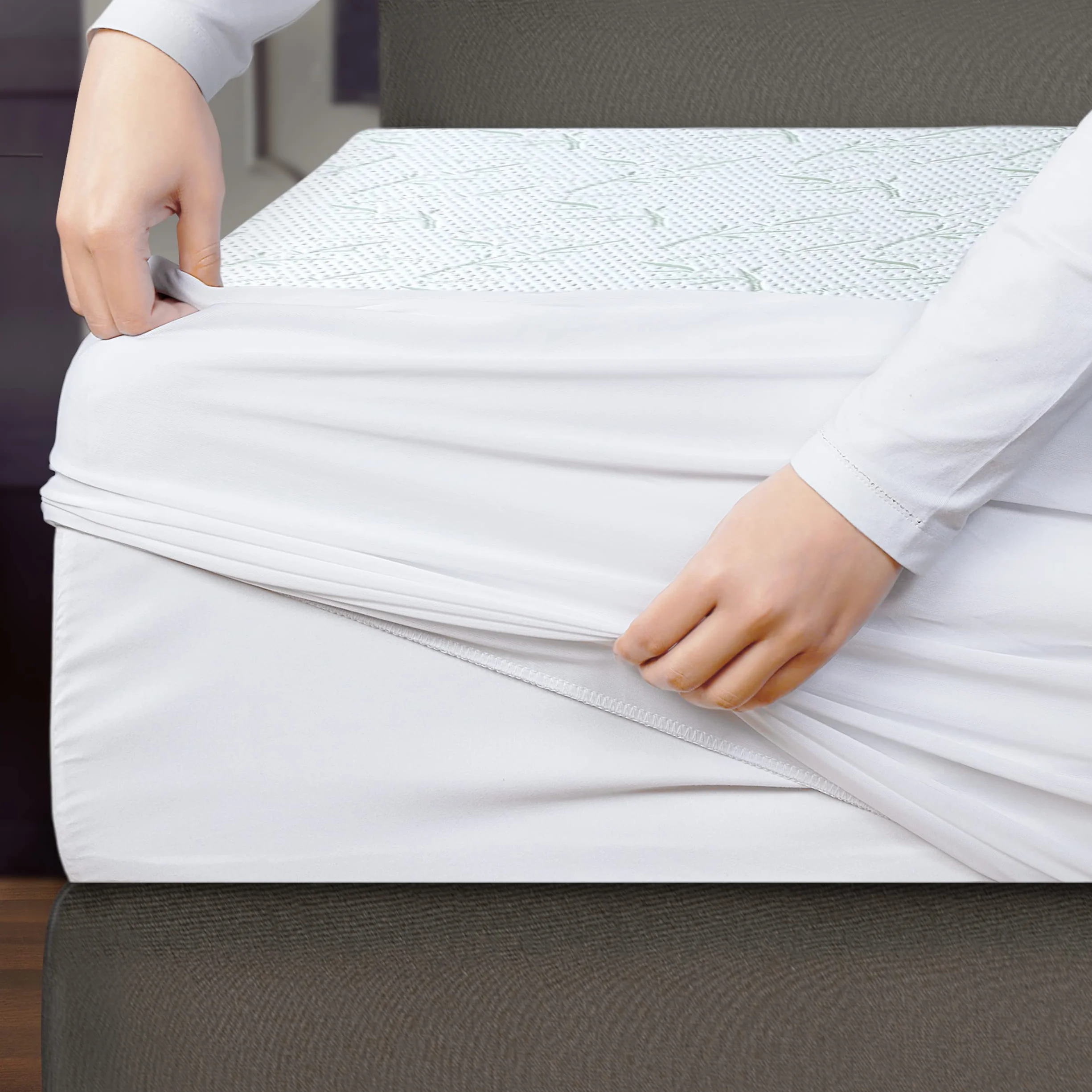 Utopia Bedding Wodoodporny Ochraniacz Na Materac Z Wiskozy 160x200x30 cm Oeko-Tex
