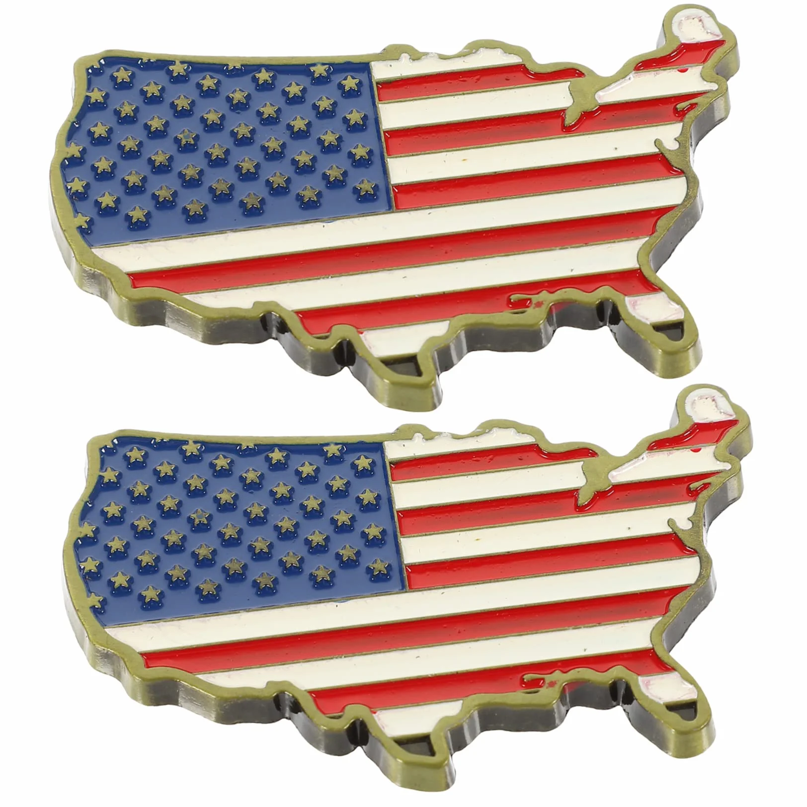 Magnesy Kształcie Usa z Flagą Naklejki Lodówkę Metalowe Dekoracje 2 szt