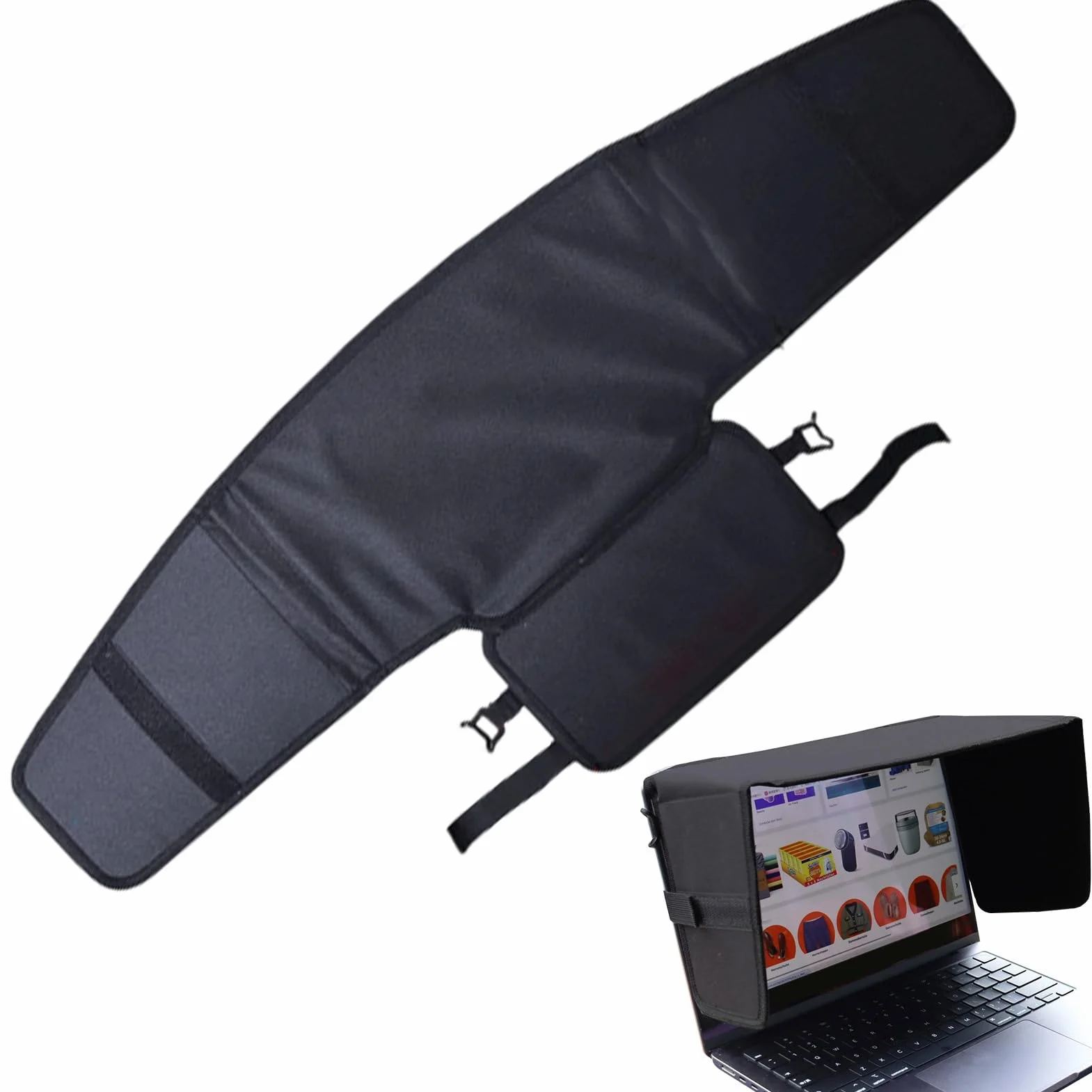 Osłona przeciwsłoneczna na laptopa, odporna na wysokie temperatury, czarna, składana osłona ekranu, odporna na wysokie temperatury osłona na laptopa, łatwa instalacja, do podróży, pracy, ogrodu i