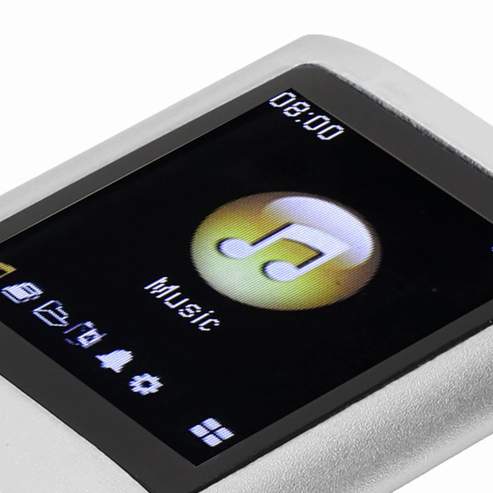 Odtwarzacz MP3/MP4, Przenośny Odtwarzacz Muzyki ze Słuchawkami, Ekran HD 1.8 Cala, Obsługa Karty Pamięci do 64 GB, Czas Odtwarzania 8H, Super Lekka Metalowa Obudowa(Srebro)