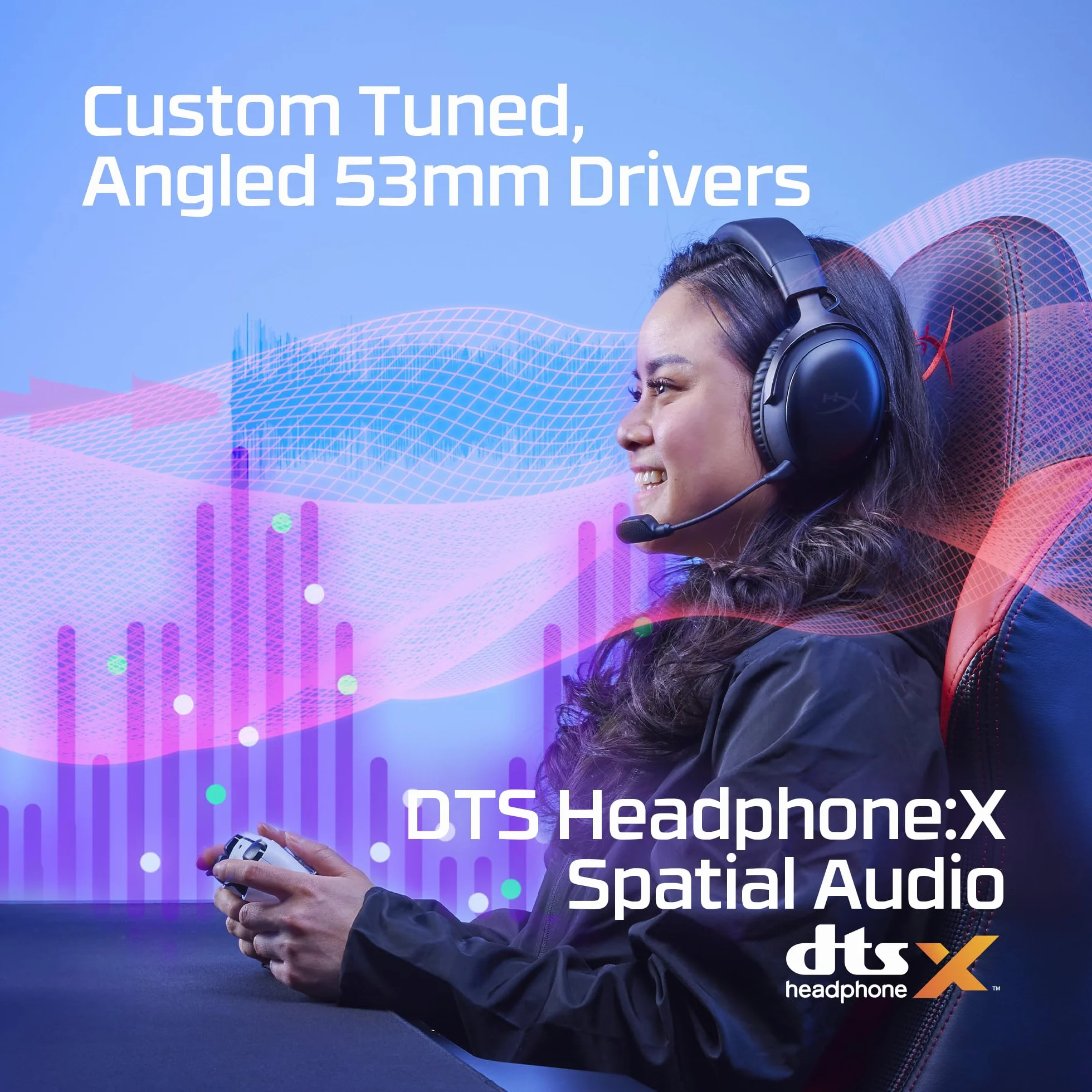 HyperX Cloud III Wireless – zestaw słuchawkowy gamingowy do PC, PS5, PS4, do 120 godzin baterii, bezprzewodowy 2,4 GHz, sterowniki kątowe 53 mm, pianka memory, wytrzymała rama, mikrofon 10 mm, czarny