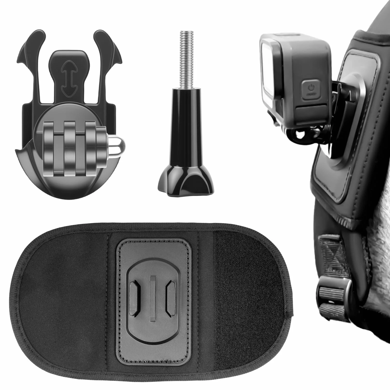 1 zestaw uchwytu paska na ramię do plecaka dla GoPro, uchwyt plecaka, uchwyt paska plecaka, system mocowania do DJI Osmo 360/Action, Insta360 X5, akcesoria do kamery sportowej