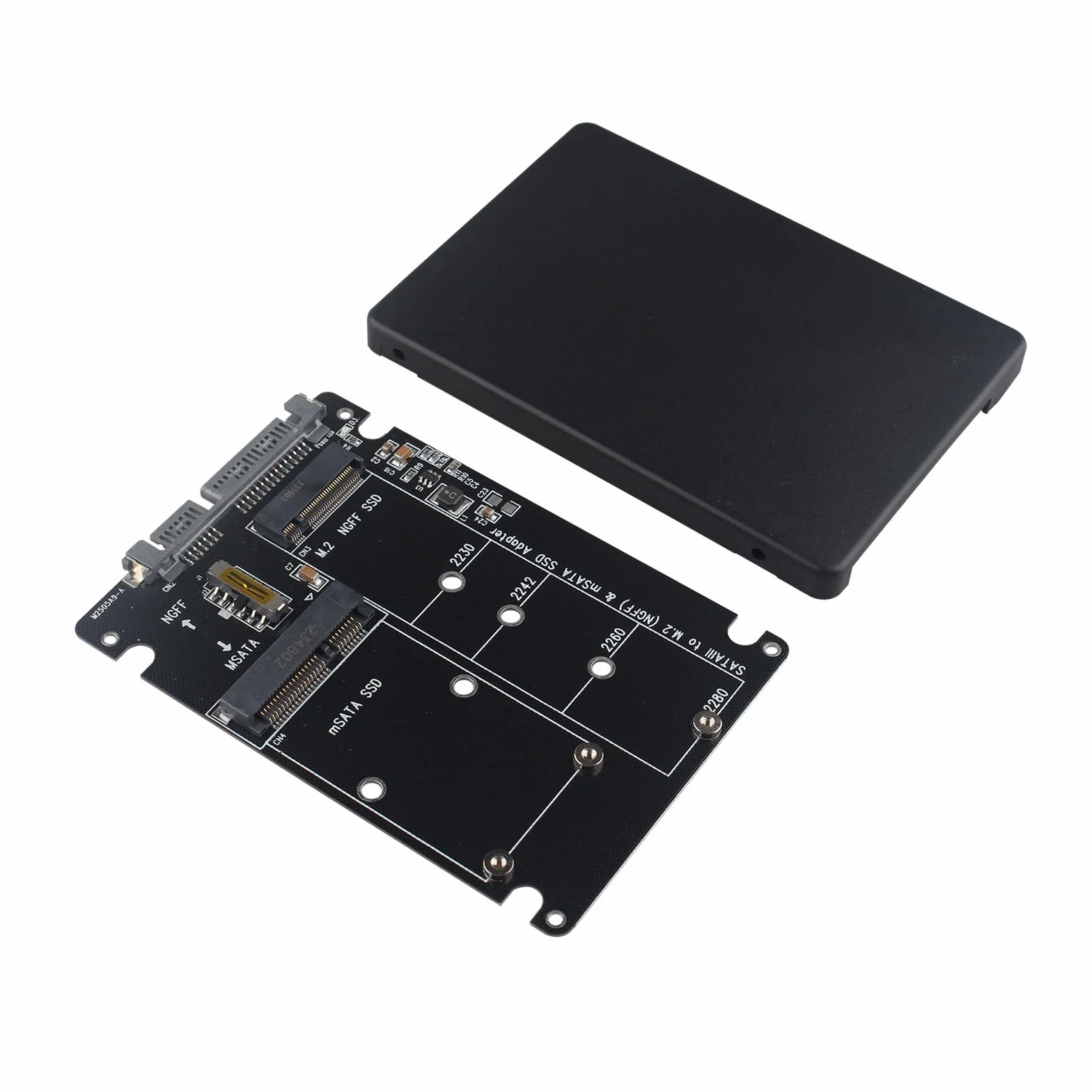 M.2 NGFF mSATA SSD do SATA 3 adapter dysku twardego 2 w 1 - płyta o grubości 7 mm 2,5 cala z uchwytem na klucze B i M 22 piny