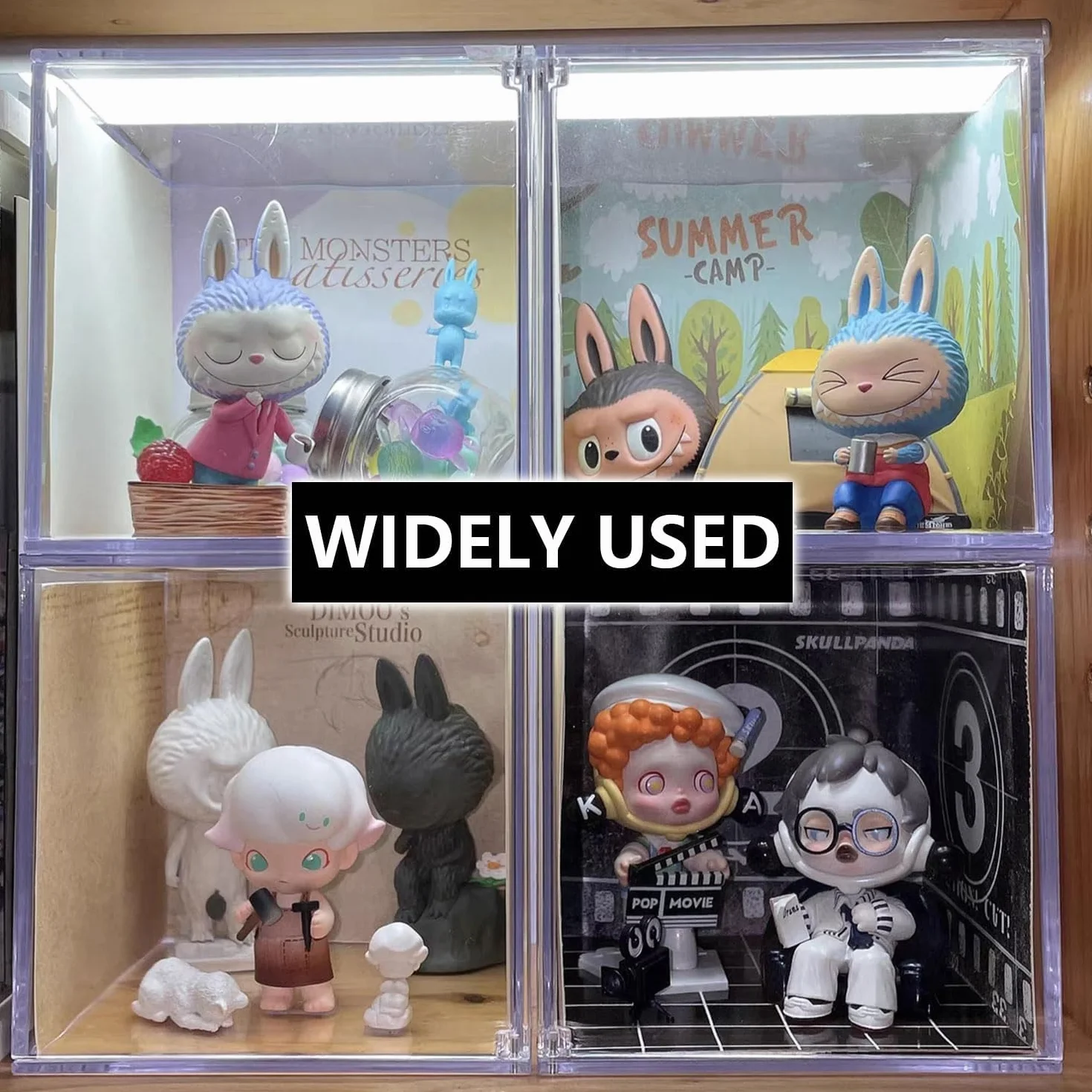 Akrylowe pudełko do przechowywania kapsułek na kapsułki, przezroczyste akrylowe pudełko ekspozycyjne z pokrywką na kawę, figurki, zabawki, przedmioty kolekcjonerskie, cukierki (13 x 13 x 13 cm