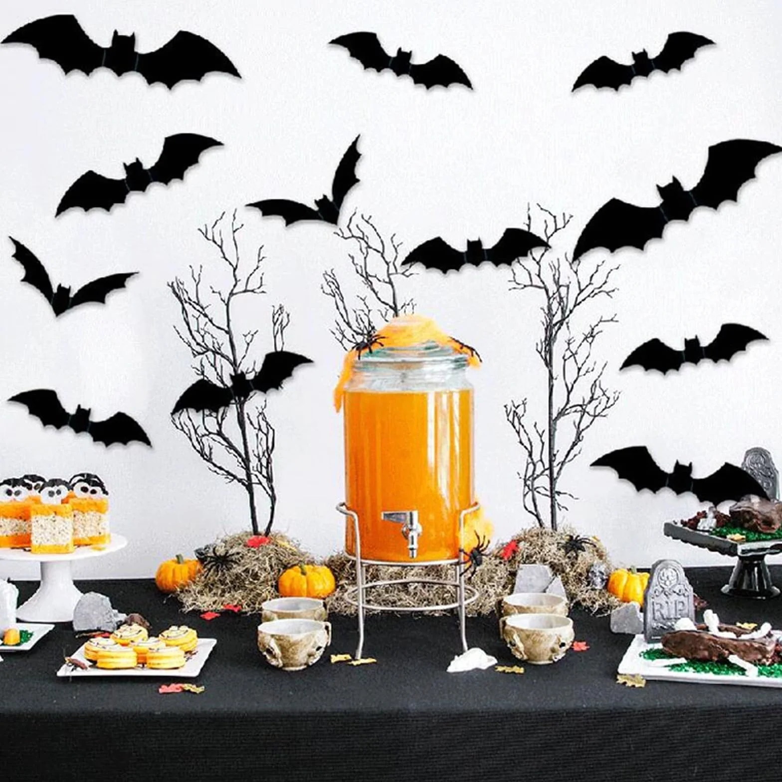 Nietoperz 3D na Halloween, 16 sztuk, wodoszczelne PCW do zewnątrz, dekoracja do ogrodu, na imprezę, "zrób to sam", naklejka ścienna