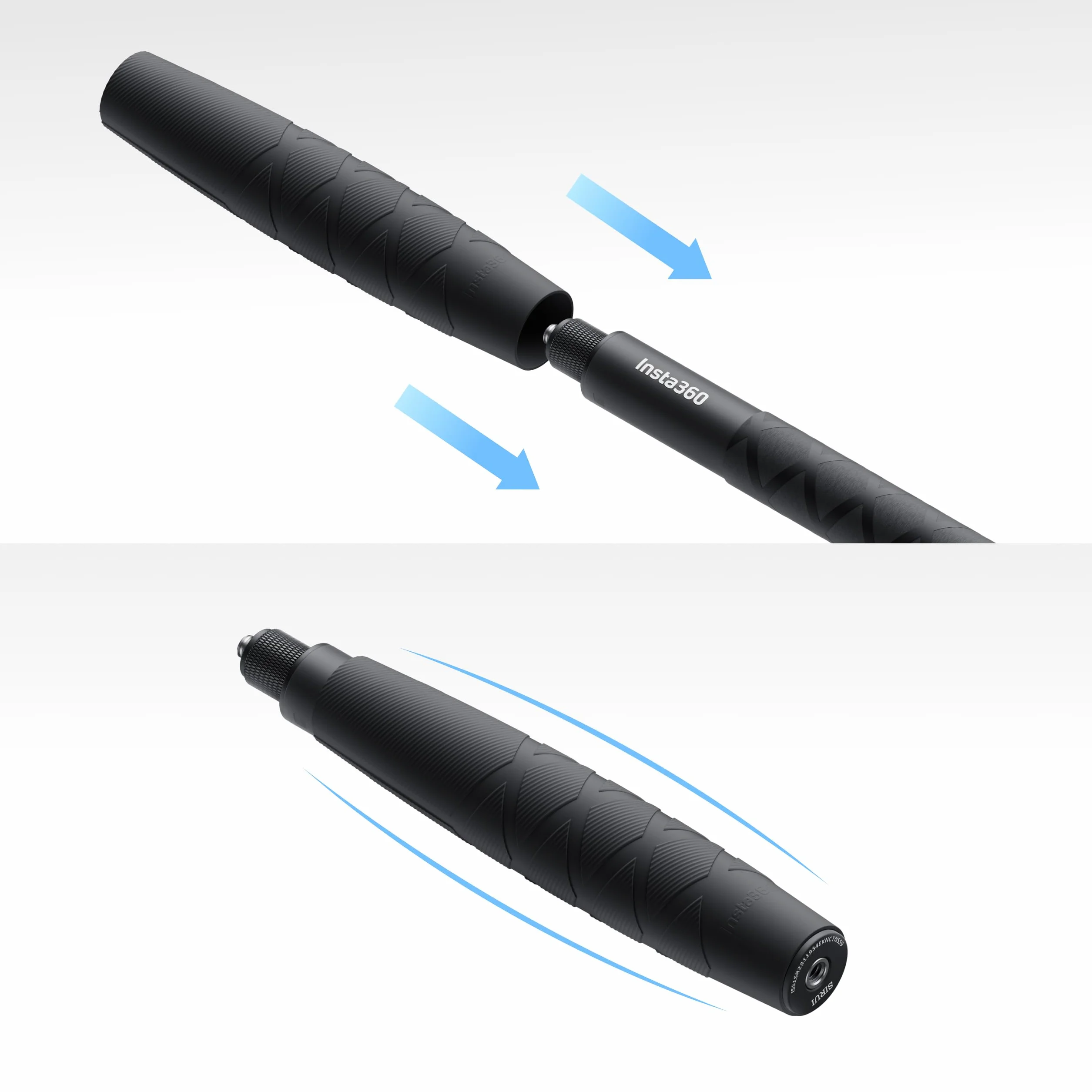 Insta360 Niewidoczny kij do selfie, niewidoczny drążek ze stopu aluminium, zdejmowany uchwyt, kompatybilny z Insta360 Ace, Ace Pro, Ace Pro 2, GO 3, GO 3S, GO Ultra, ONE X2, X3, X4, X5