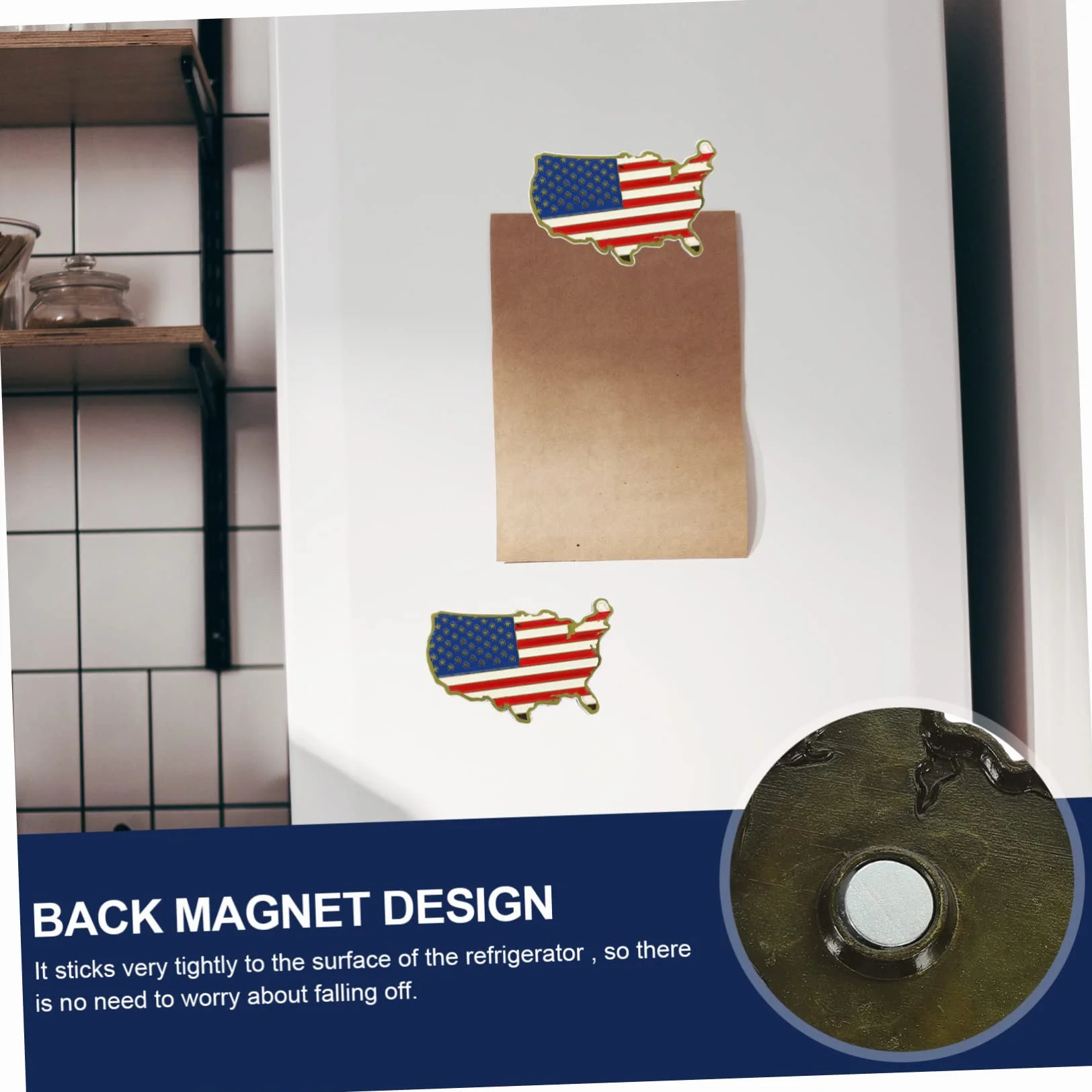 Magnesy Kształcie Usa z Flagą Naklejki Lodówkę Metalowe Dekoracje 2 szt