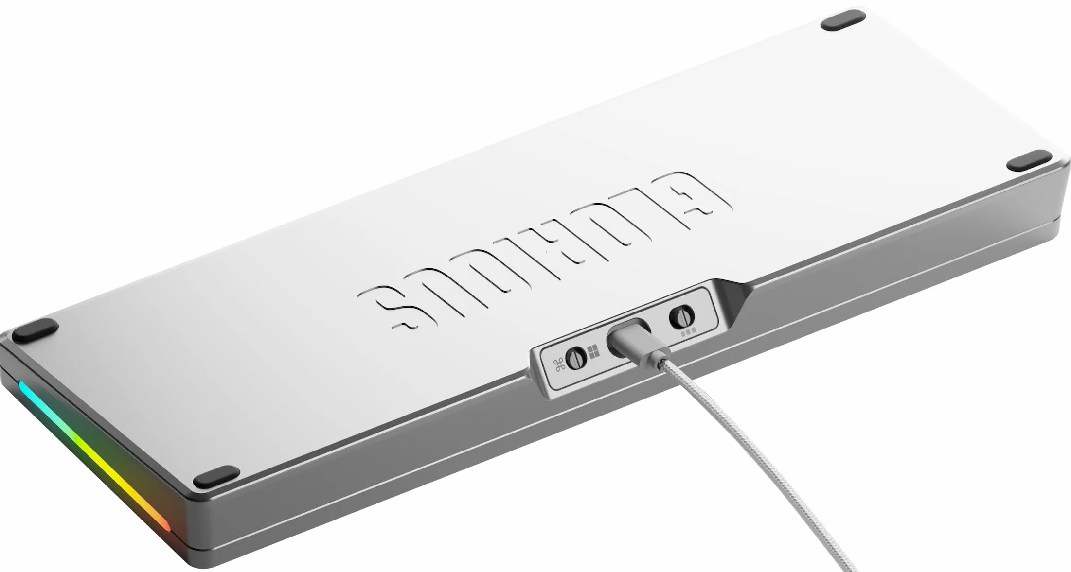 Glorious Gaming GMMK 3 PRO: klawiatura mechaniczna, compact 65%, aluminiowa obudowa i system uszczelek, przełączniki MX z hot swap, pianka dźwiękochłonna, amerykański QWERTY - Srebrna