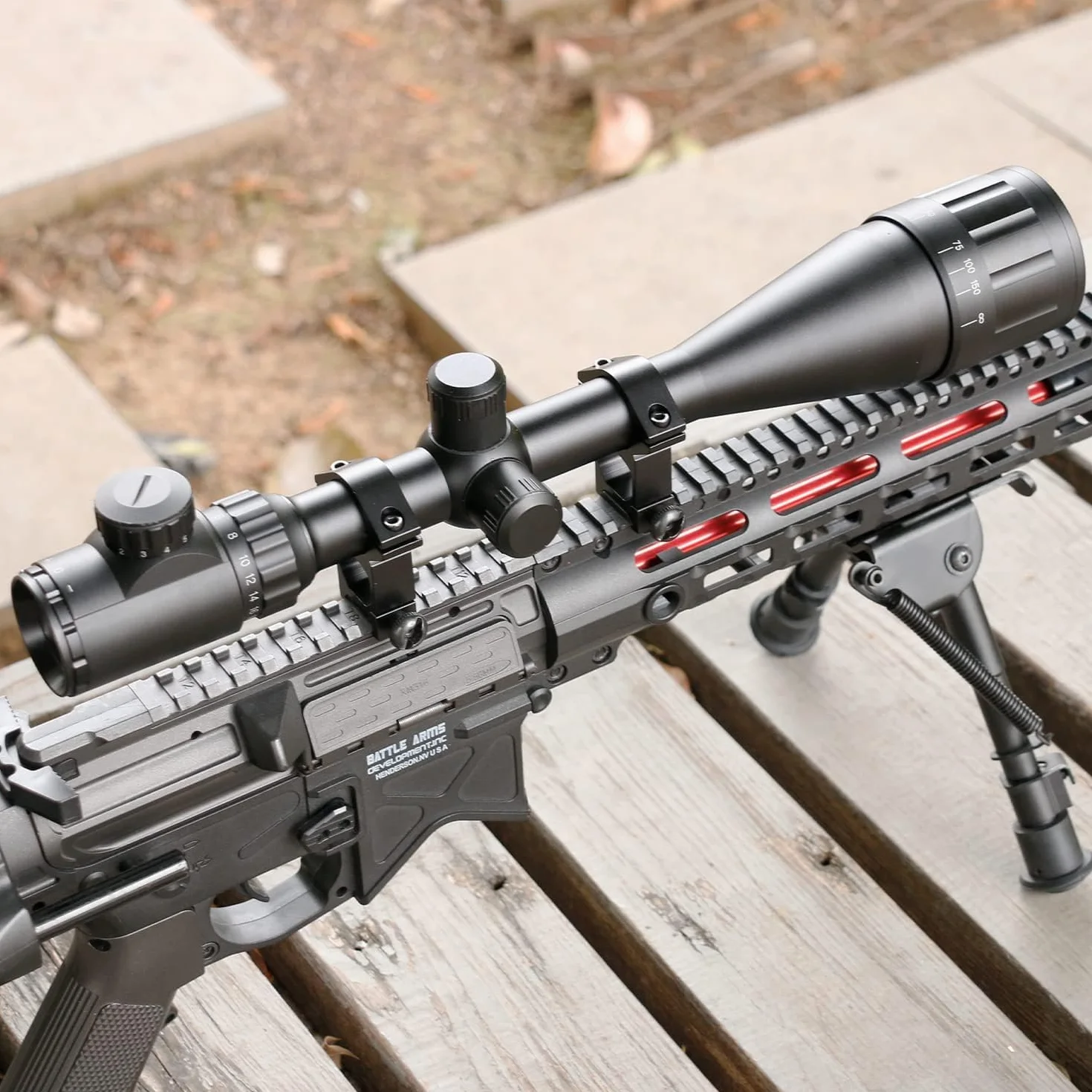 Feyachi RFS-21 Luneta celownicza, 6-24x50mm Podświetlana na czerwono i zielono luneta celownicza z celownikiem dalmierzowym Wodoodporna, przeciwmgielna luneta myśliwska
