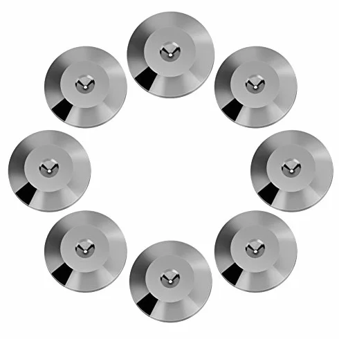 8 Stk. 25 x 4 mm Lautsprecherfüße, Lautsprecherisolationspad Universal Copper Speaker Shock Base Pad Isolationsfüße Mattenbodenscheibe, für Lautsprecher-CD-DVD-Player(Pistolenfarbe)