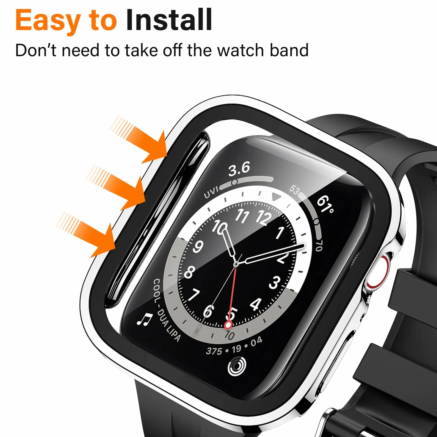 Amizee 2-pak etui kompatybilne z Apple Watch 44 mm serii 6/5/4/SE z wbudowaną osłoną ekranu, twarda obudowa ochronna z PC, ultracienka, odporna na zarysowania, do iWatch 44 mm (srebrna/przezroczysta)