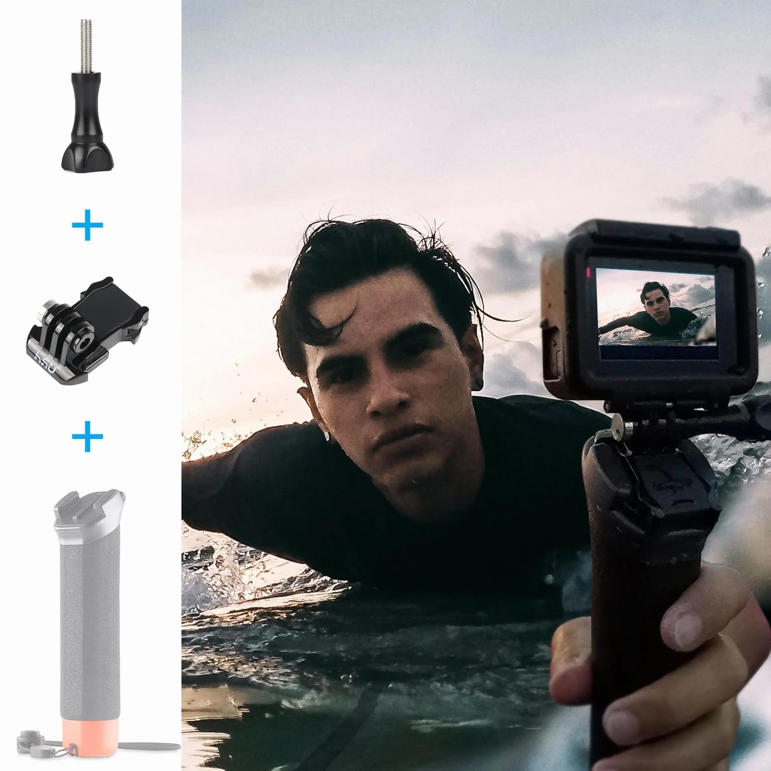 HSU Klamra Quick Release Clip do Go Pro, podstawowy uchwyt kamery do Hero 12/11/10/9/8/7/6/5/4/3 i innych kamer akcji