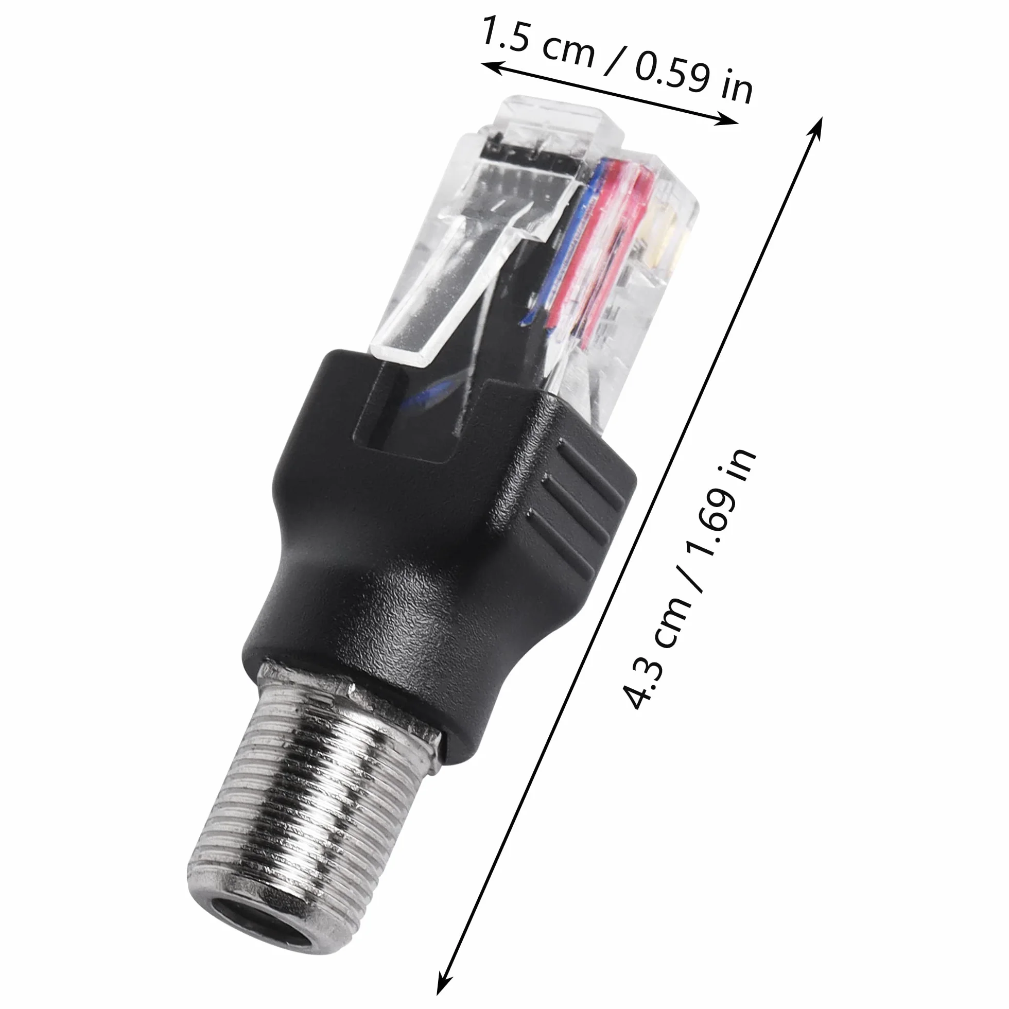 CERRXIAN 4 szt. Konwerter koncentryczny RF na RJ45 RF żeński na RJ45 męski Adapter koncentryczny do testera linii