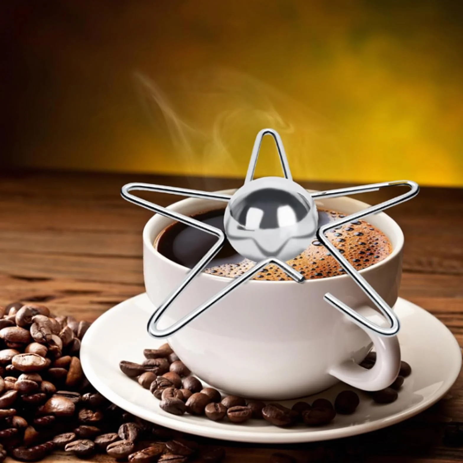Kulka chłodząca do kawy, 40 mm, narzędzie do chłodzenia kawy, mrożona kula do kawy espresso, kulka chłodząca do kawy, wielokrotnego użytku, do kawy, koktajli, bourbon