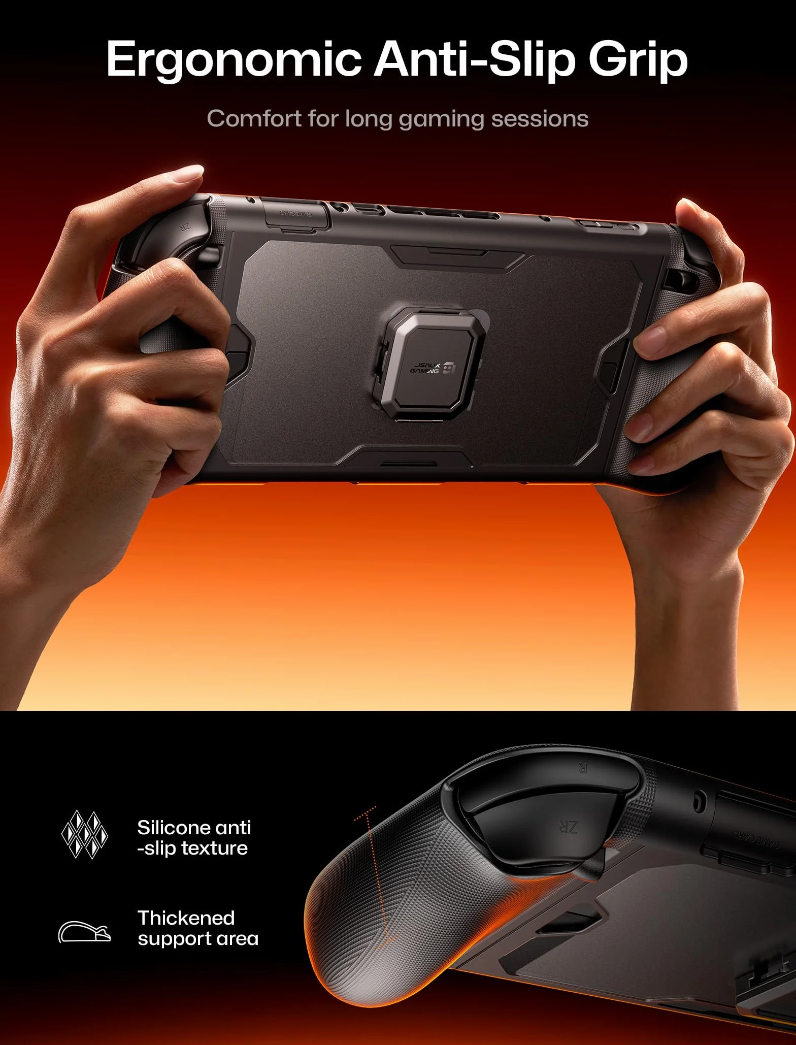 JSAUX PC0121 Etui ochronne do konsoli Nintendo Switch 2, 360°, odporne na wstrząsy, ModCase z tylną obudową, przednią pokrywą, metalową podstawką i silikonowym paskiem, antypoślizgowy uchwyt
