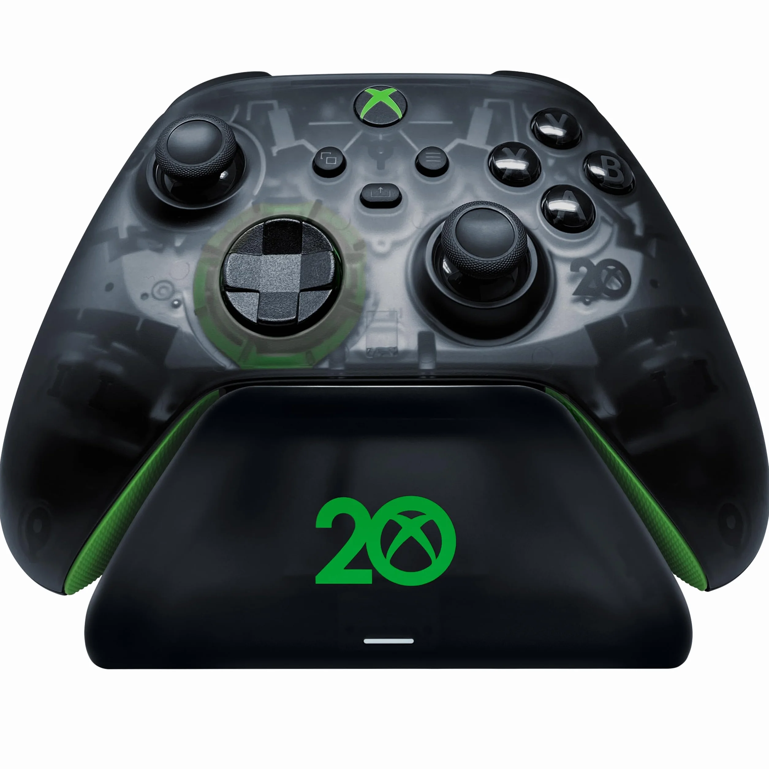 Razer RC21-01750900-R3M1, Uniwersalny stojak do szybkiego ładowania do kontrolerów Xbox (szybkie ładowanie, uniwersalna kompatybilność z nowymi i starymi kontrolerami), Czarny/przezroczysty