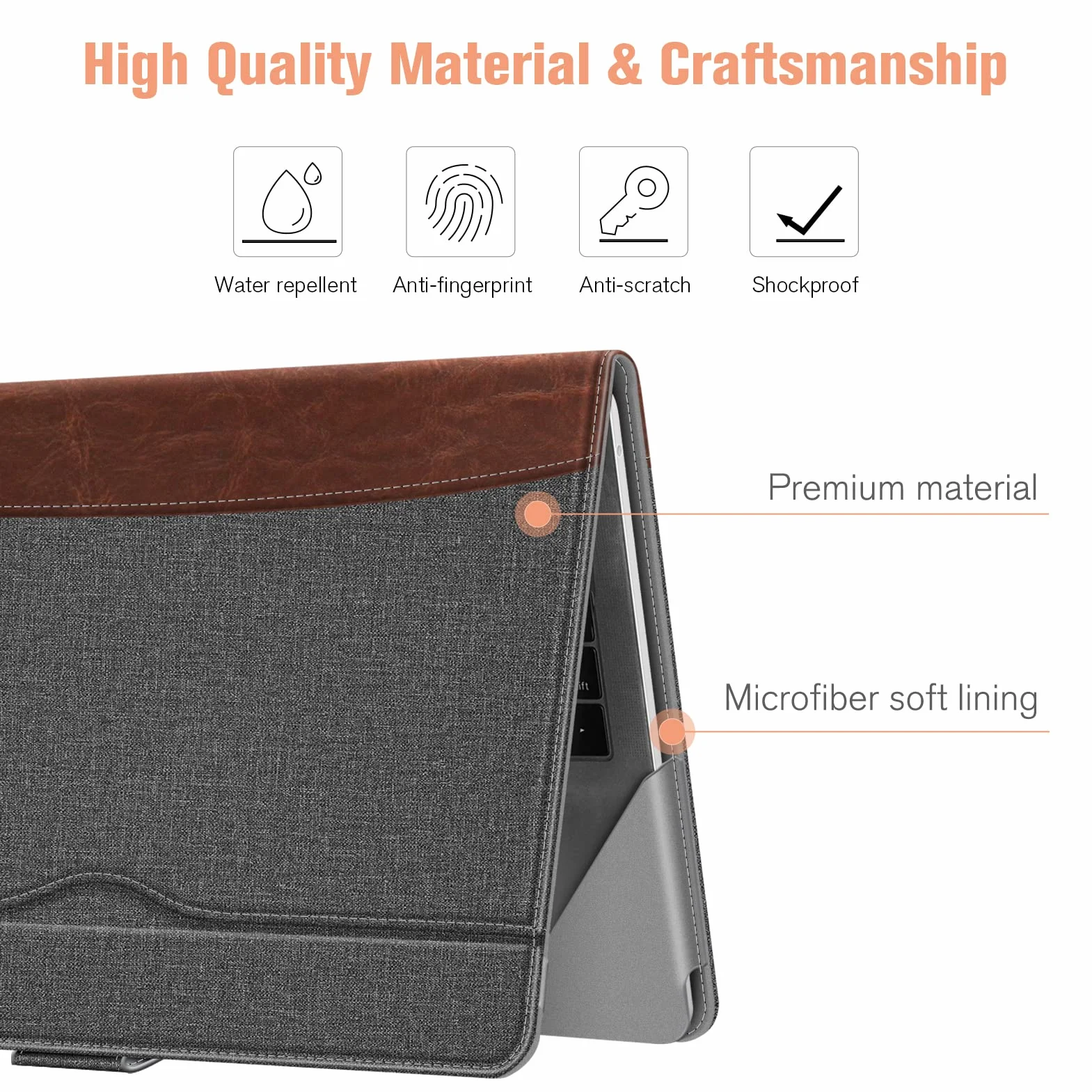 Fintie etui kompatybilne z MacBook Air 13 A2337 (M1) / A1932 / A2179 (2020 2019 2018) i MacBooka Pro 13 (2016-2022) - Pokrowiec ochronny z kieszenią na dokumenty Odporne na wstrząsy, szary vintage