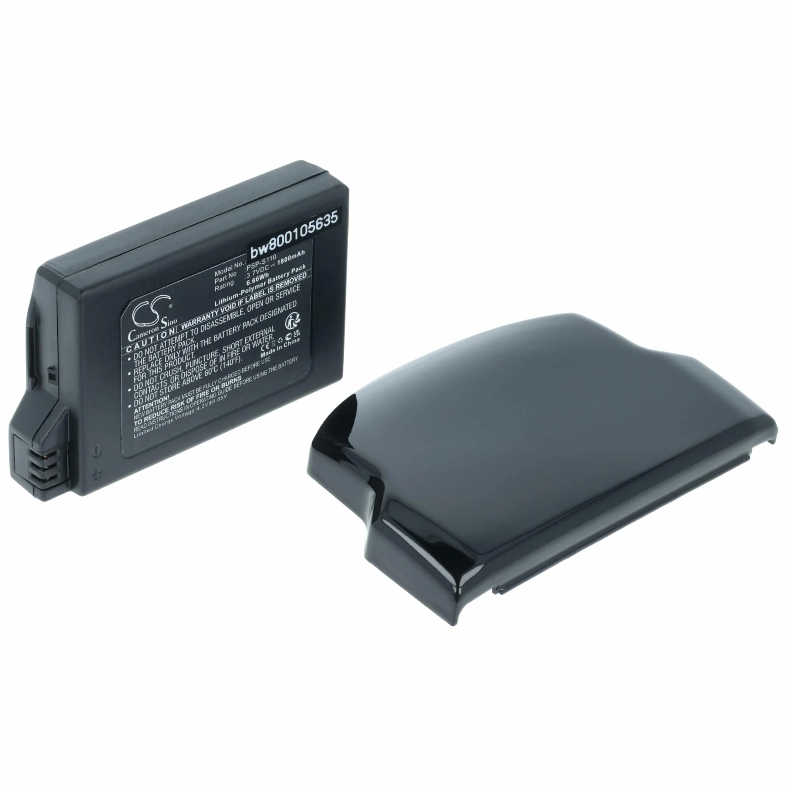 vhbw Bateria kompatybilny z Sony Brite PSP-3000, PSP-3001, PSP-3002, PSP-3004 konsola do gier (1800 mAh, 3,7 V, litowo-polimerowa)