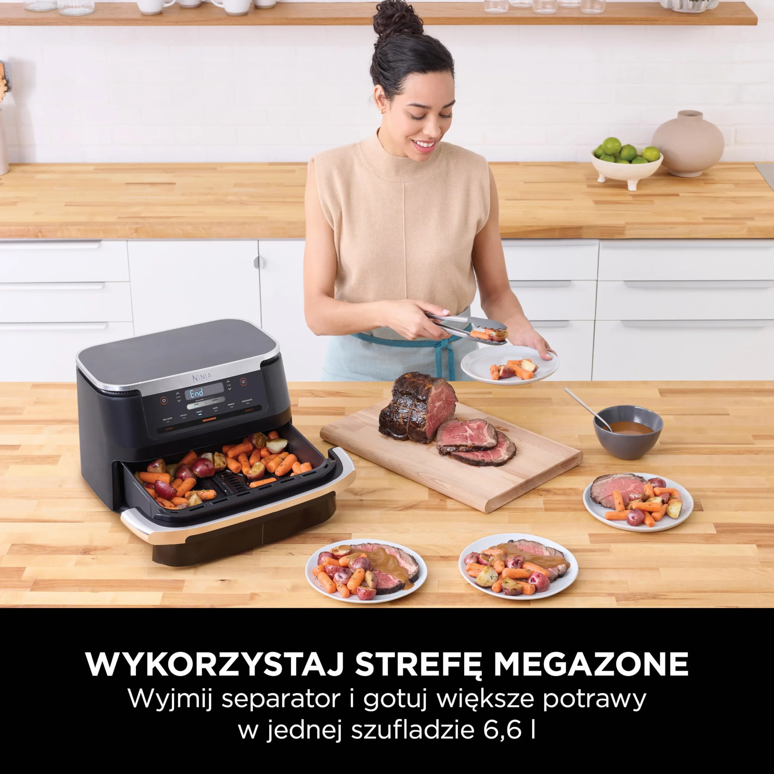 Ninja FlexDrawer frytkownica beztłuszczowa 6,6 l 6 w 1 2 strefy AF550EU