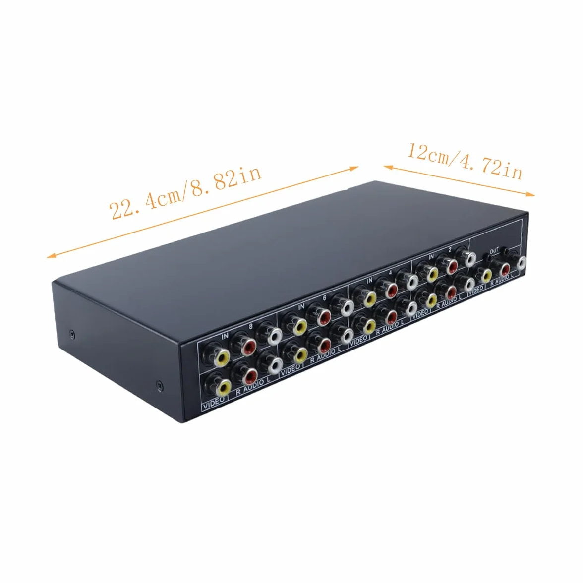 8 portów AV Switch Box 8 w 1 Out AV Composite Switcher Splitter do HDTV LCD DVD Konsole do gier