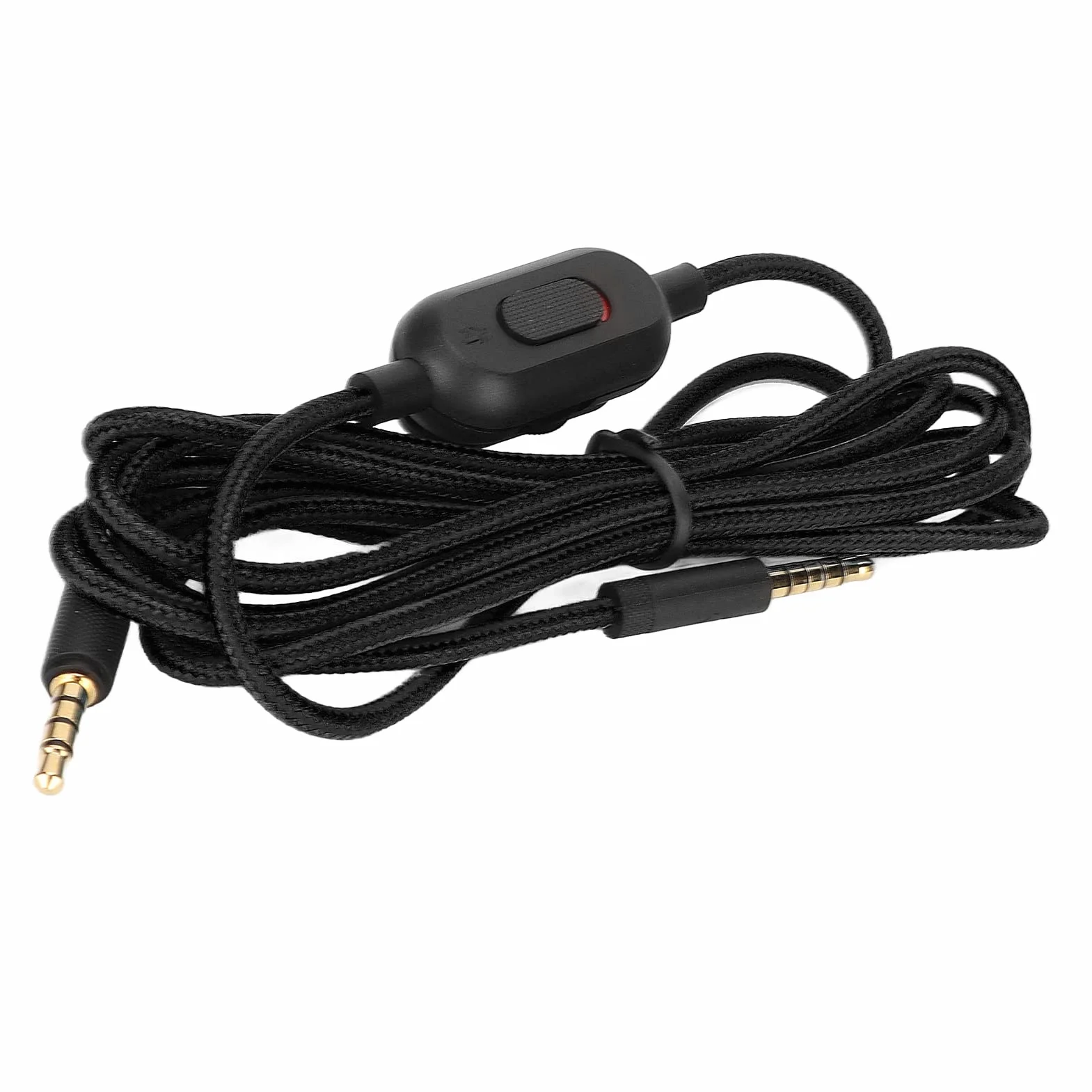 Ausla Zamienny kabel audio do słuchawek, kompatybilny z G Pro G Pro X G433 G233 200 cm wyciszenie, regulator głośności (czarny)