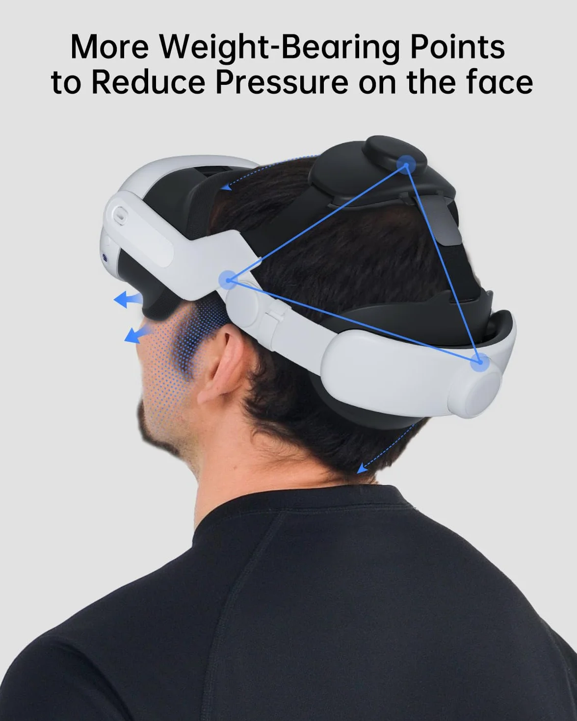 Zyber Pasek Na GłOwę do Meta Quest 3 Akcesoria, Regulowany, Bezuciskowy Pasek Na GłOwę Vr do Oculus Quest 3, ZwięKszająCy Komfort I Stabilność