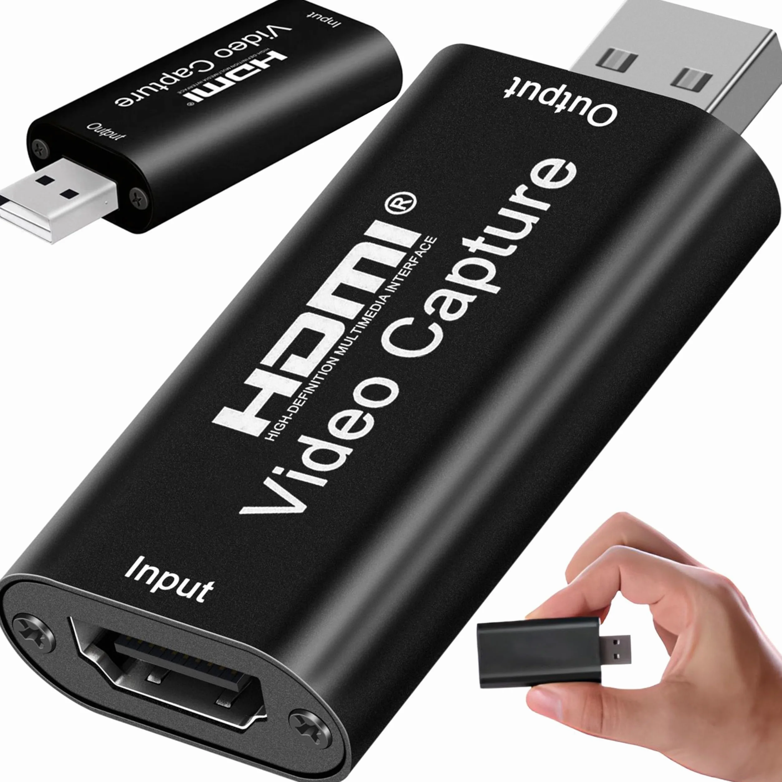 Retoo Karta wideo HDMI na USB 2.0 Adapter przechwytujący 4K do do PS5 PS4 Video Capture Card Transmisja na żywo i nagrywanie do gier streamingu lekcji wideokonferencji 1080p