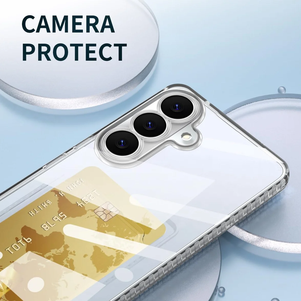Lunivop Etui kompatybilne z Samsung Galaxy S26, przezroczyste, z miejscem na karty, portfel, cienkie, miękkie silikonowe, odporne na uderzenia etui na telefon komórkowy, odporne na zarysowania