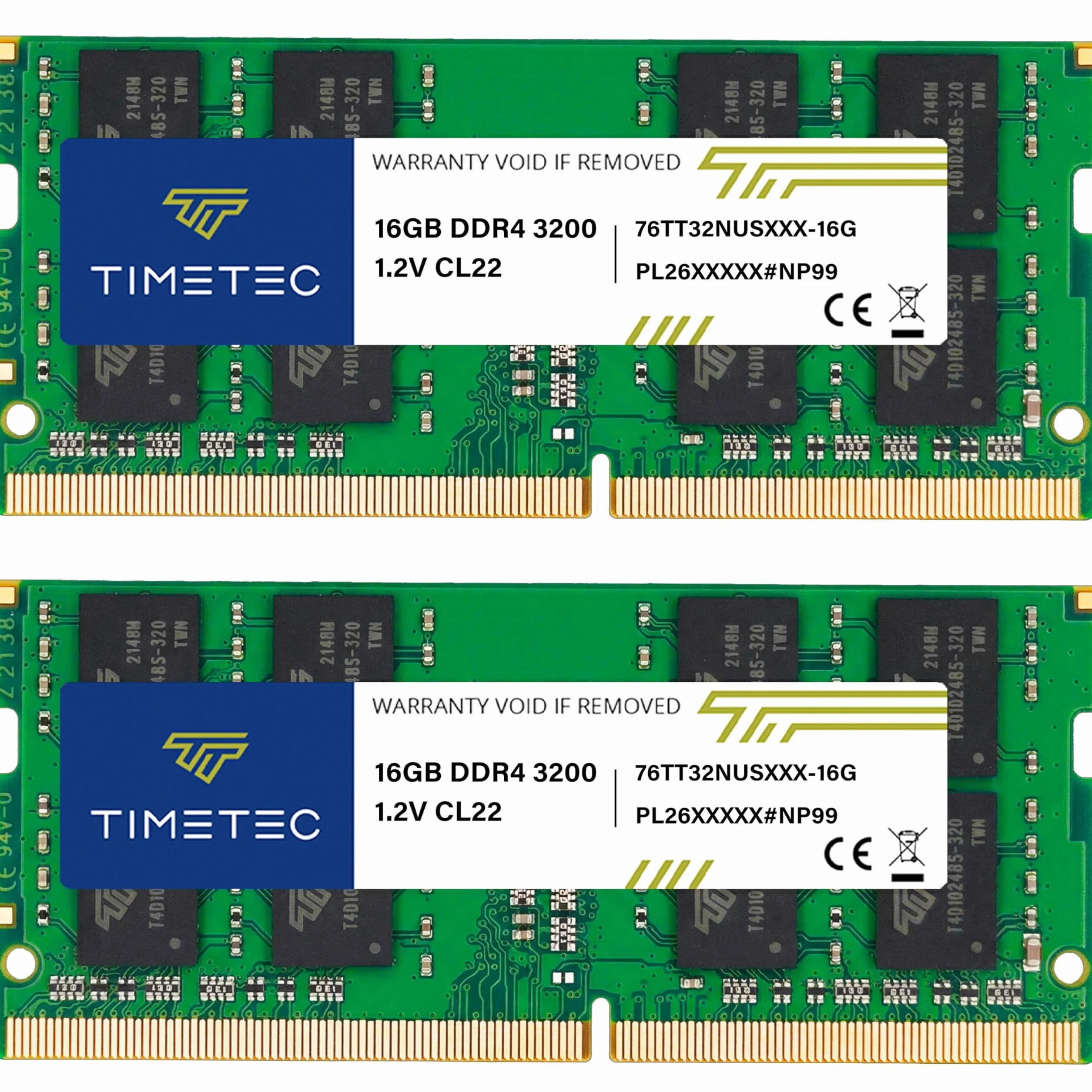 Timetec 32GB (2x16GB) DDR4 3200MHz PC4-25600 Non-ECC Niebuforowany 1.2V CL22 2Rx8 Podwójna ranga 260-pinowy SODIMM dla AMD i Intel Gaming Laptop Notebook PC Pamięć Moduł pamięci RAM Aktualizacja