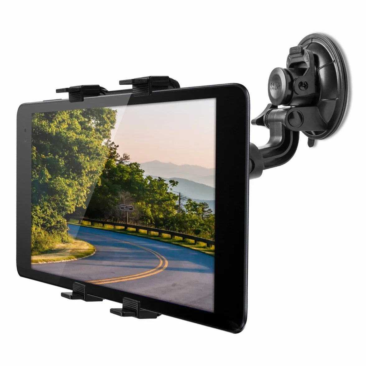 kwmobile Uchwyt na tablet na szybę samochodu - z przyssawką - Regulowany - Uchwyt na szybę samochodu na tablety - Wymiary wewnętrzne 11-20,7 cm
