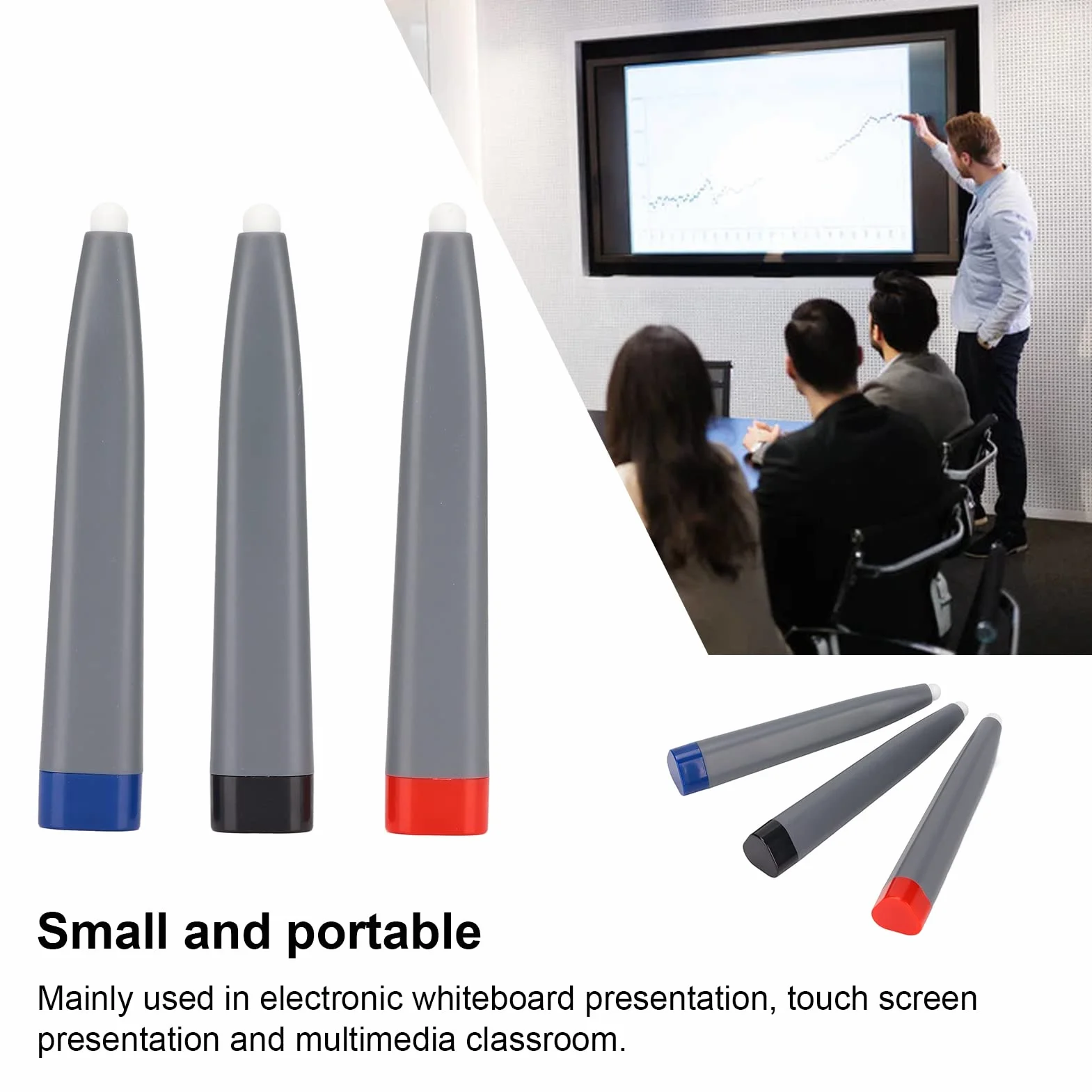 3 szt. Długopisy Stylus, Interaktywny Długopis do Tablicy Dotykowej Smartboards, Ekran Dotykowy Tablet Rysik do Ekranu Multimedialnego Tablicy